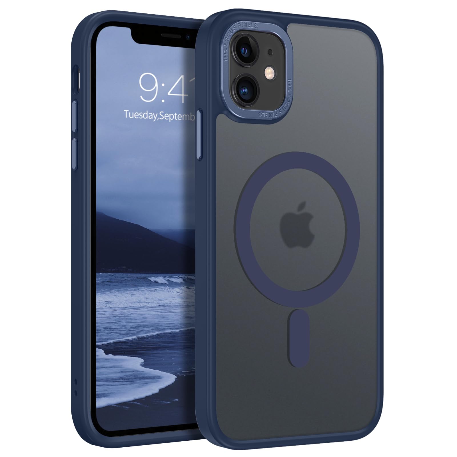 BENTOBEN iPhone 11 Magnetic Case, Translucent Matte Slim Shockproof Anti-Fingerprint Protective Cover for iPhone 11 6.1'' Deep Blue