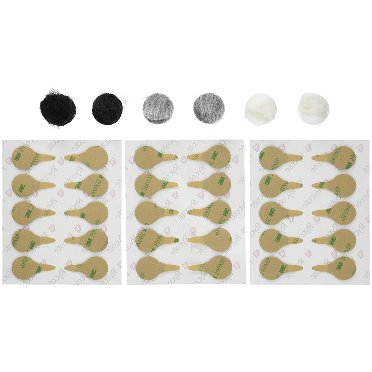 Rycote 065505 Overcover for Lavalier Microphone (Pack of 30),White, grey, black