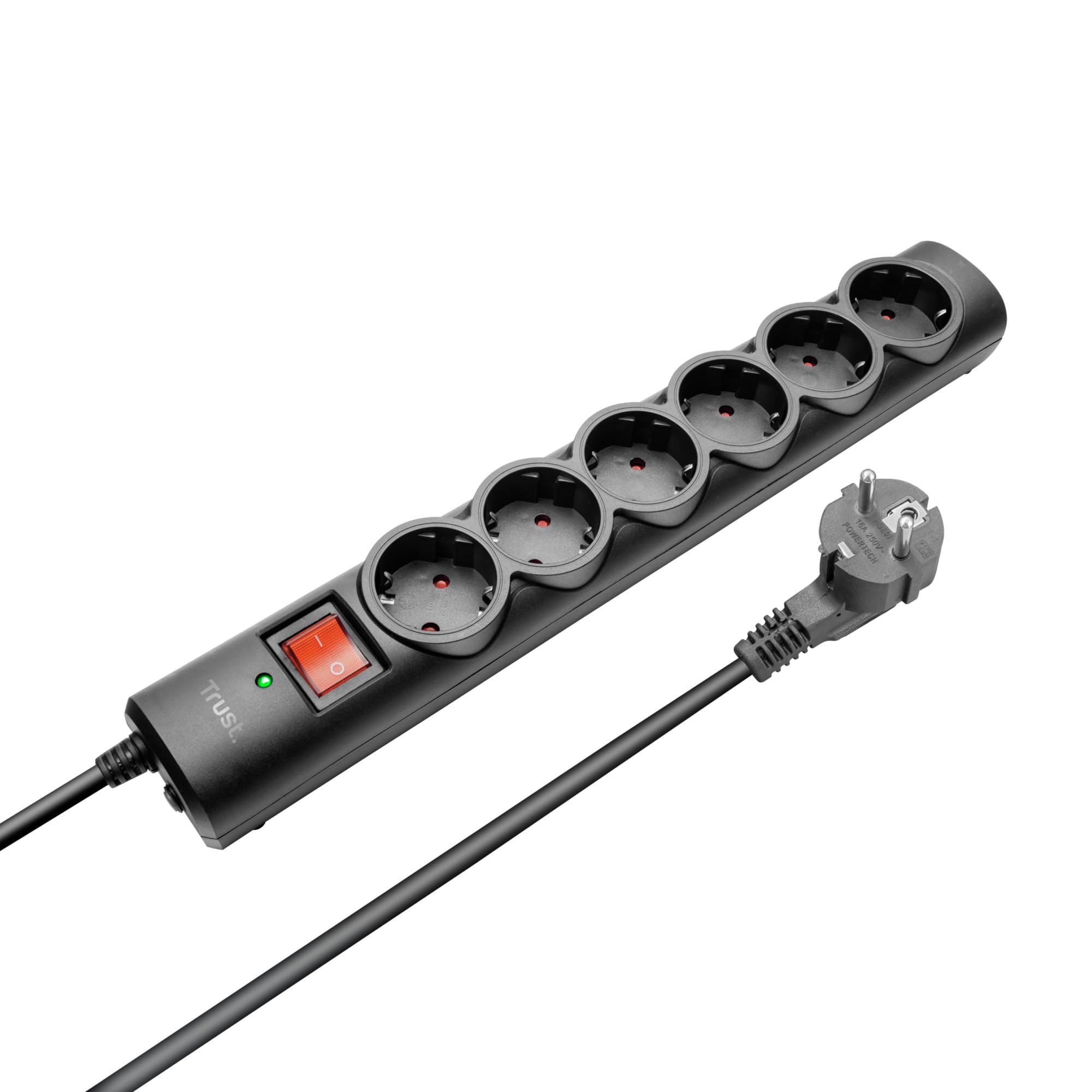 Trust 21059 Surge Guard Surge Protector with 6 Ports Black