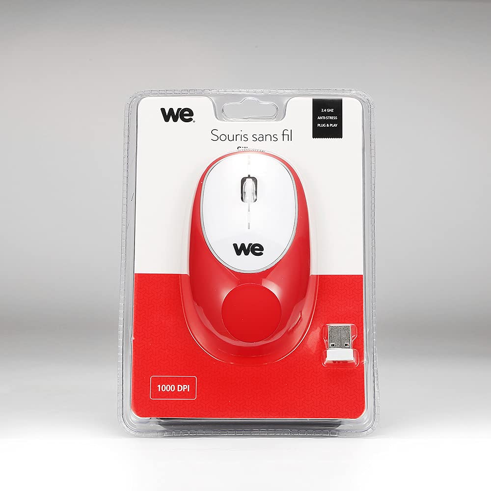 Maus, kabellos, Silikon, gegen Stress, 1000 DPI, USB, Plug and Play, Rot