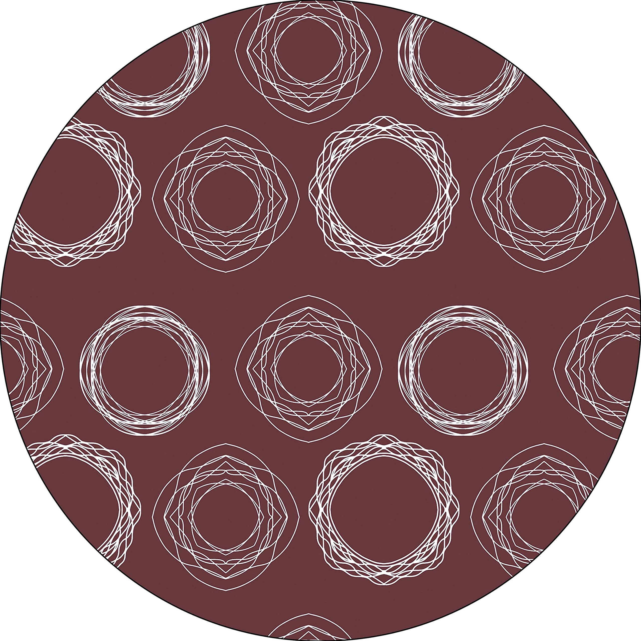 Bonateks, Round Digital Printed Mouse Pad, Non-Slip Base, for Office and Home, Diameter:22cm