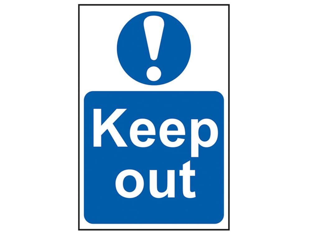 Scan SCA4003 Self adhesive PVC sign - Keep out - 400 x 600mm