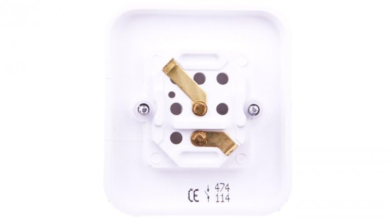 Ospel W-5P/00 Electric Switch White - Electric Knife Accessory (IP20, 250V, 6A, 64mm, 24mm)