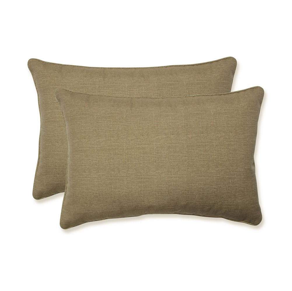 Pillow Perfect Plush Fill, Weather and Fade Resistant, 100-Percent Polyester, Taupe, 16.5" x 24.5"