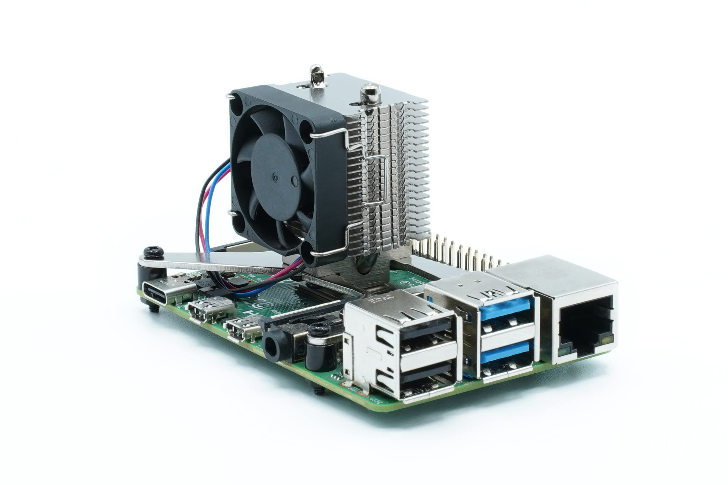 KKSB Raspberry Pi 4 Cooler with 5V PWM Fan | Raspberry Pi 5V Fan Included | 30mm 3-Pin PWM Fan | Raspberry Pi 4 Heatsink Cooler