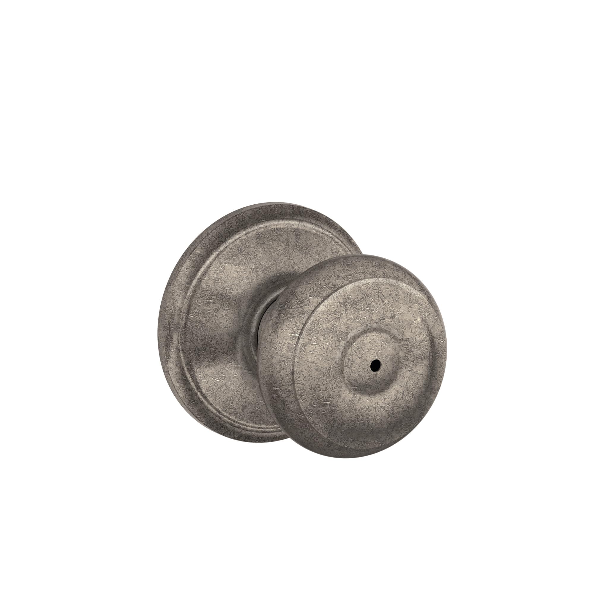Schlage F40 GEO 621 Georgian Privacy Knob, Distressed Nickel