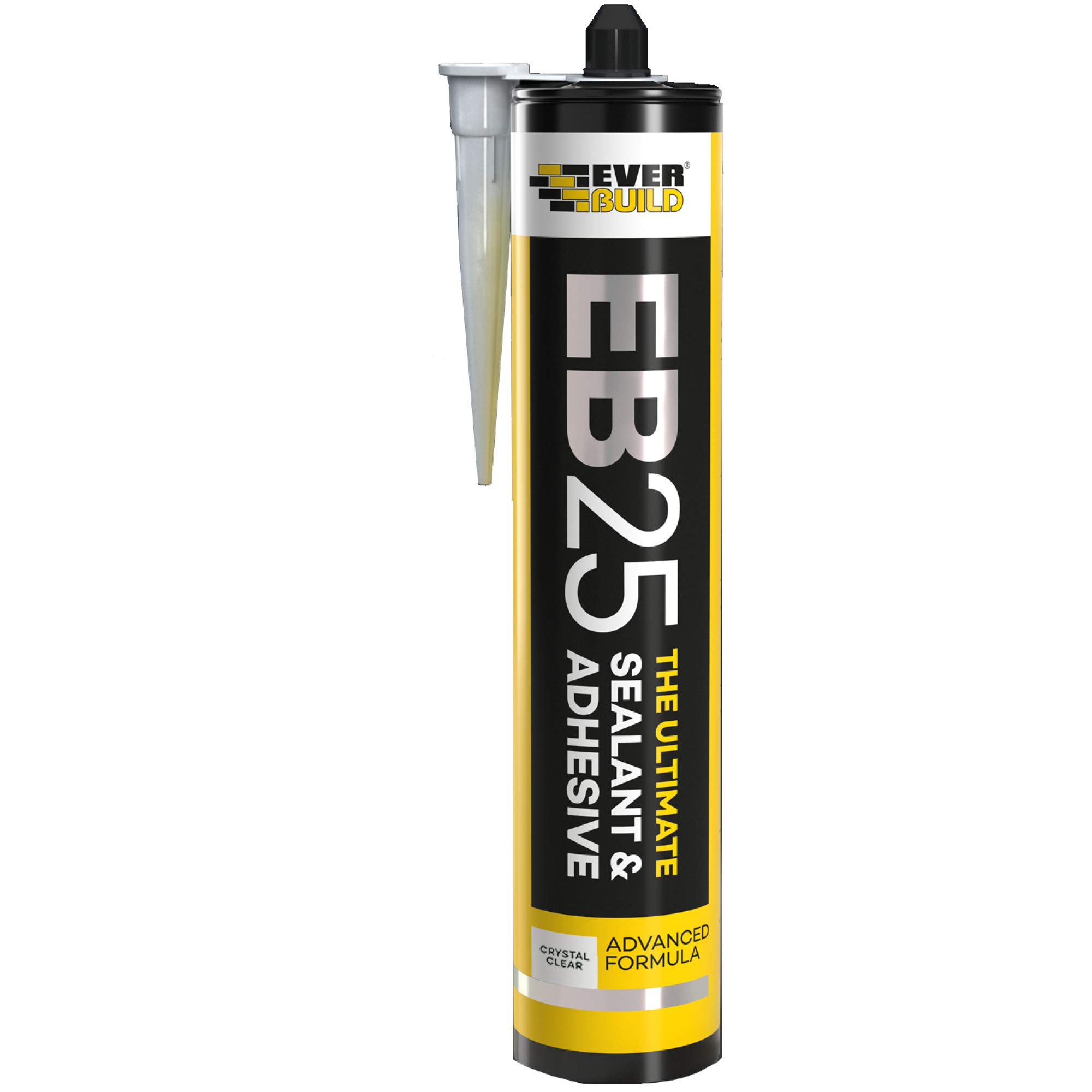 Everbuild EB25 The Ultimate Sealant and Adhesive Cartridge – Hybrid Polymer Adhesive – Waterproof and Weatherproof – Crystal Clear – 300ml