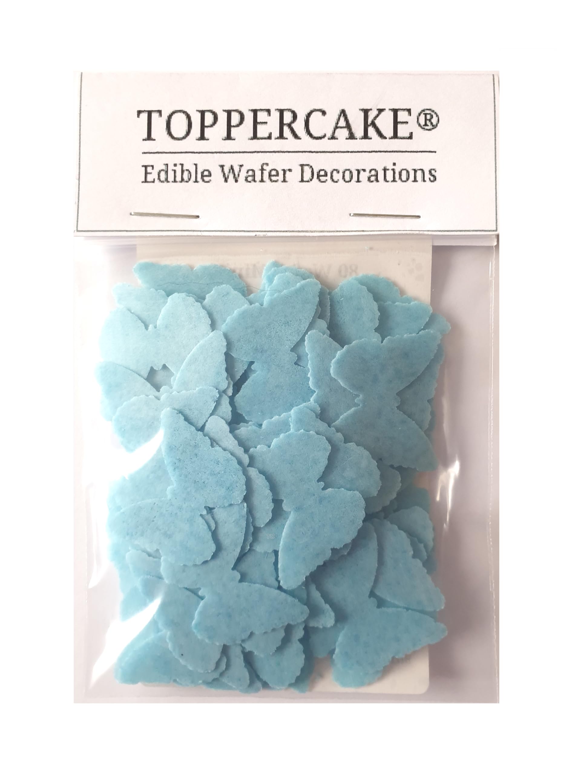 Toppercake Edible Wafer Mini Blue Butterflies Cupcake Cake Topper Butterfly Decorations (Pack of 80)