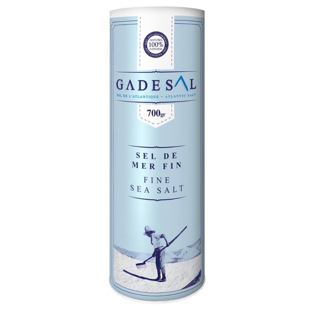 GADESAL Fine Sea Salt Shaker, 700g - Pure, Natural and Sun-Dried, Perfect for Cooking and Seasoning, Convenient and Easy-to-Use Packaging