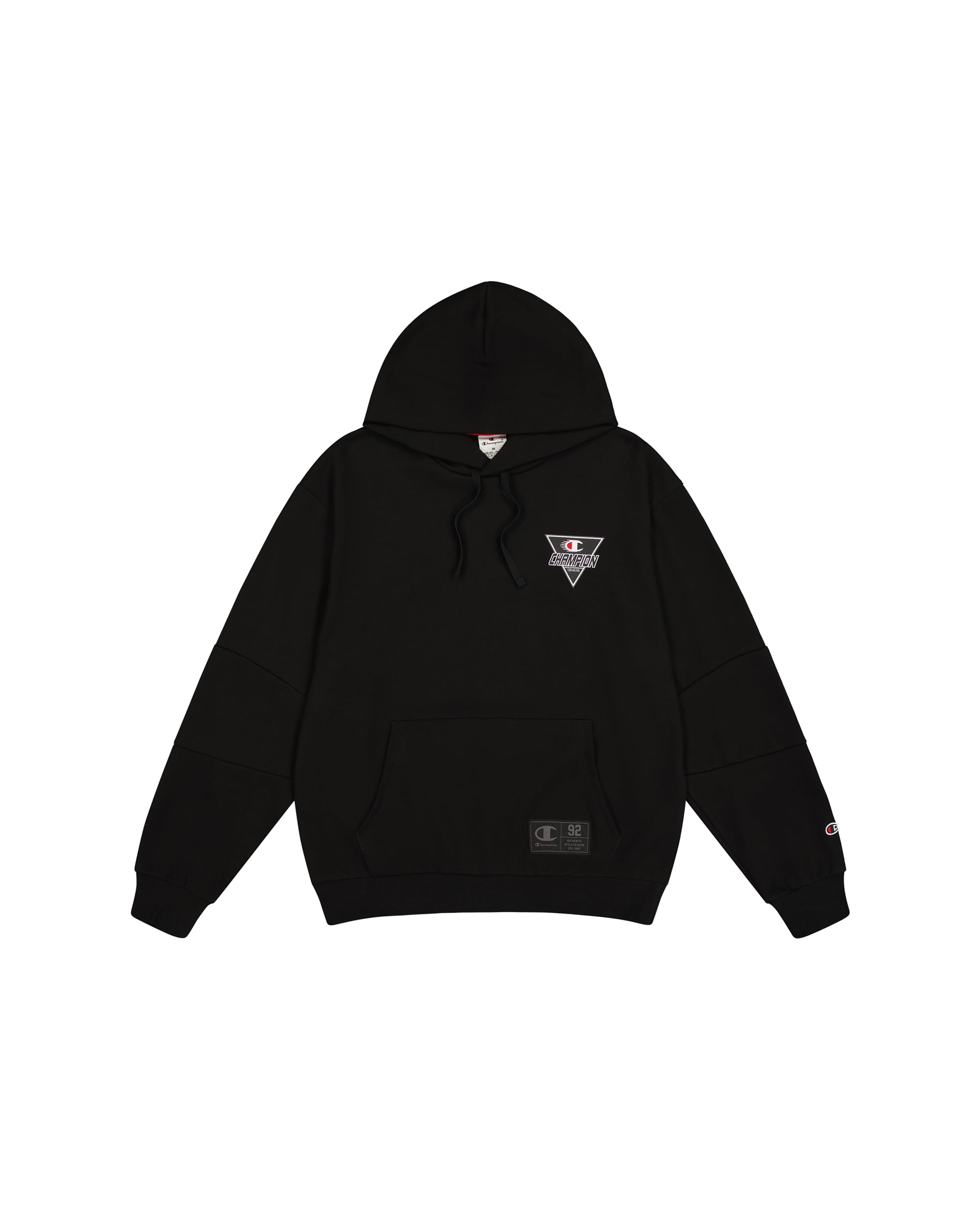 Champion Men's Legacy Modern Sport (220363) -Poly-Cotton Rain Interlock Hooded Sweatshirt, Black (KK001), XS