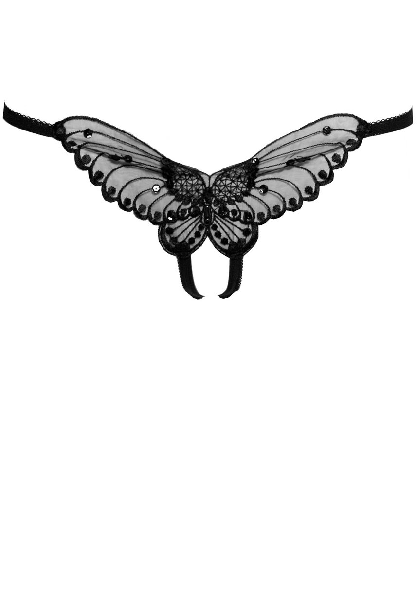 Leg Avenue Crotchless Panty, One Size