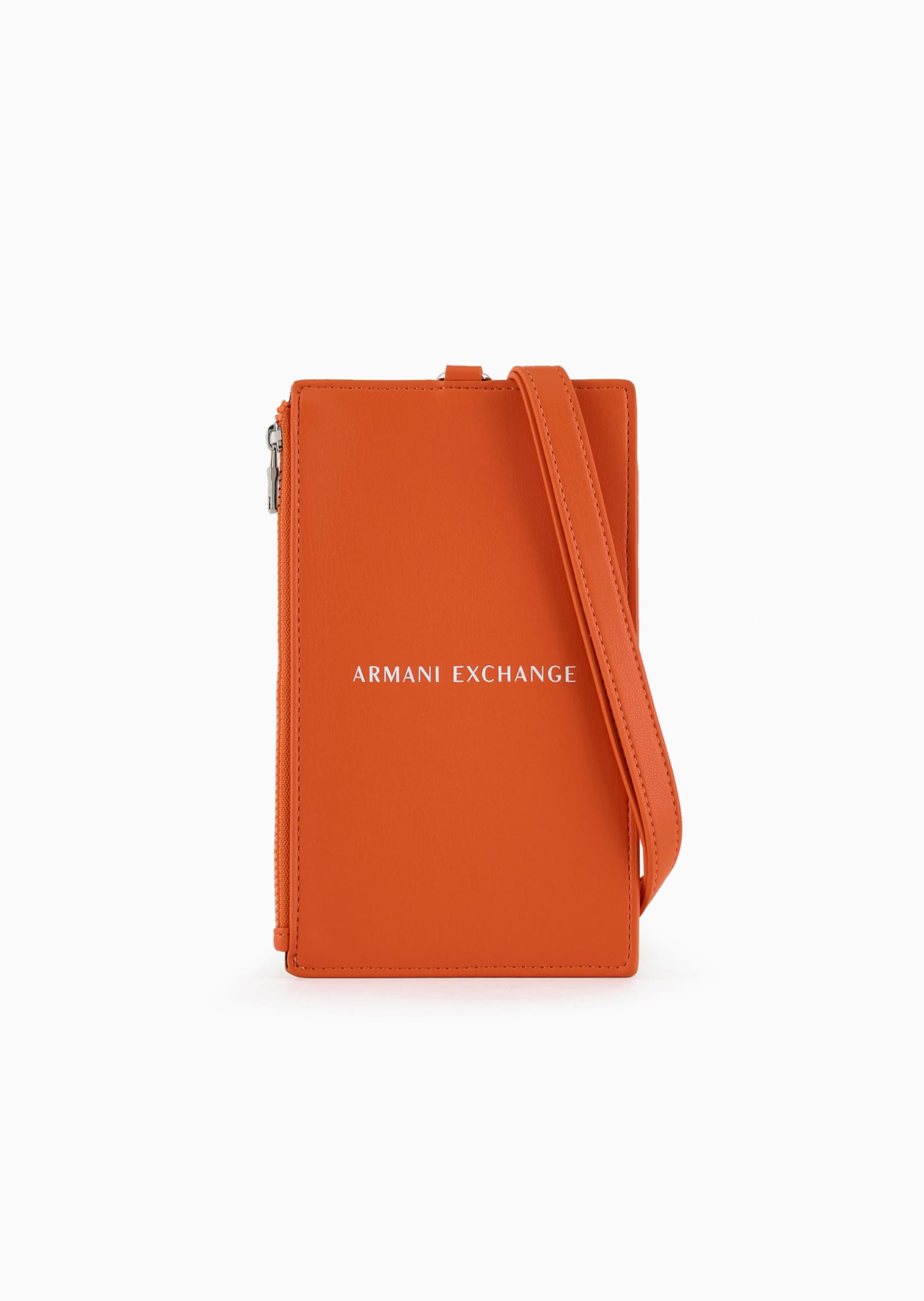 Armani Exchange Men's Single zip pocket, removable hook Tech case, Ember Orange-Ember Orange, One Size