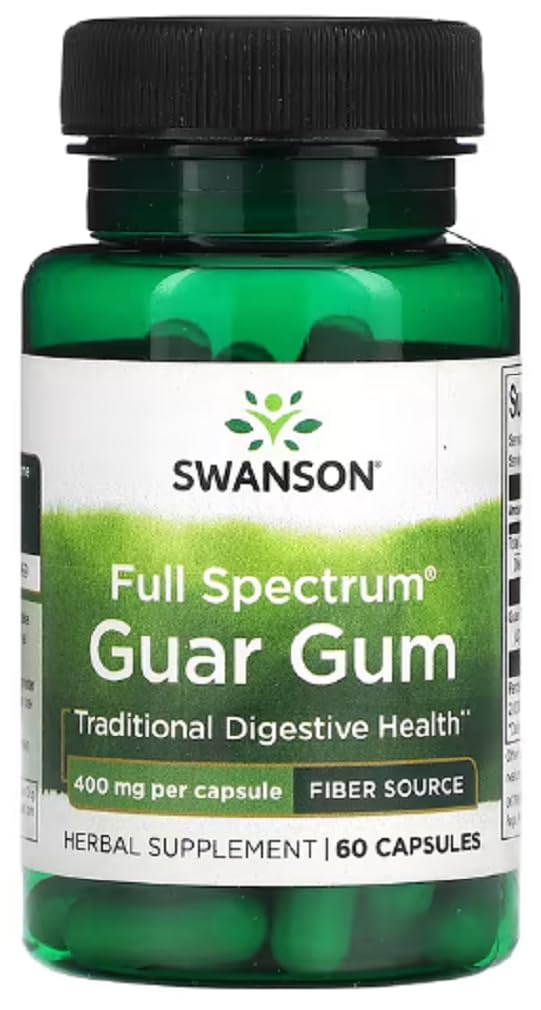 Swanson - Full Spectrum Guar Gum 400 mg | Ballaststoff für die Verdauung - 60 Kapseln