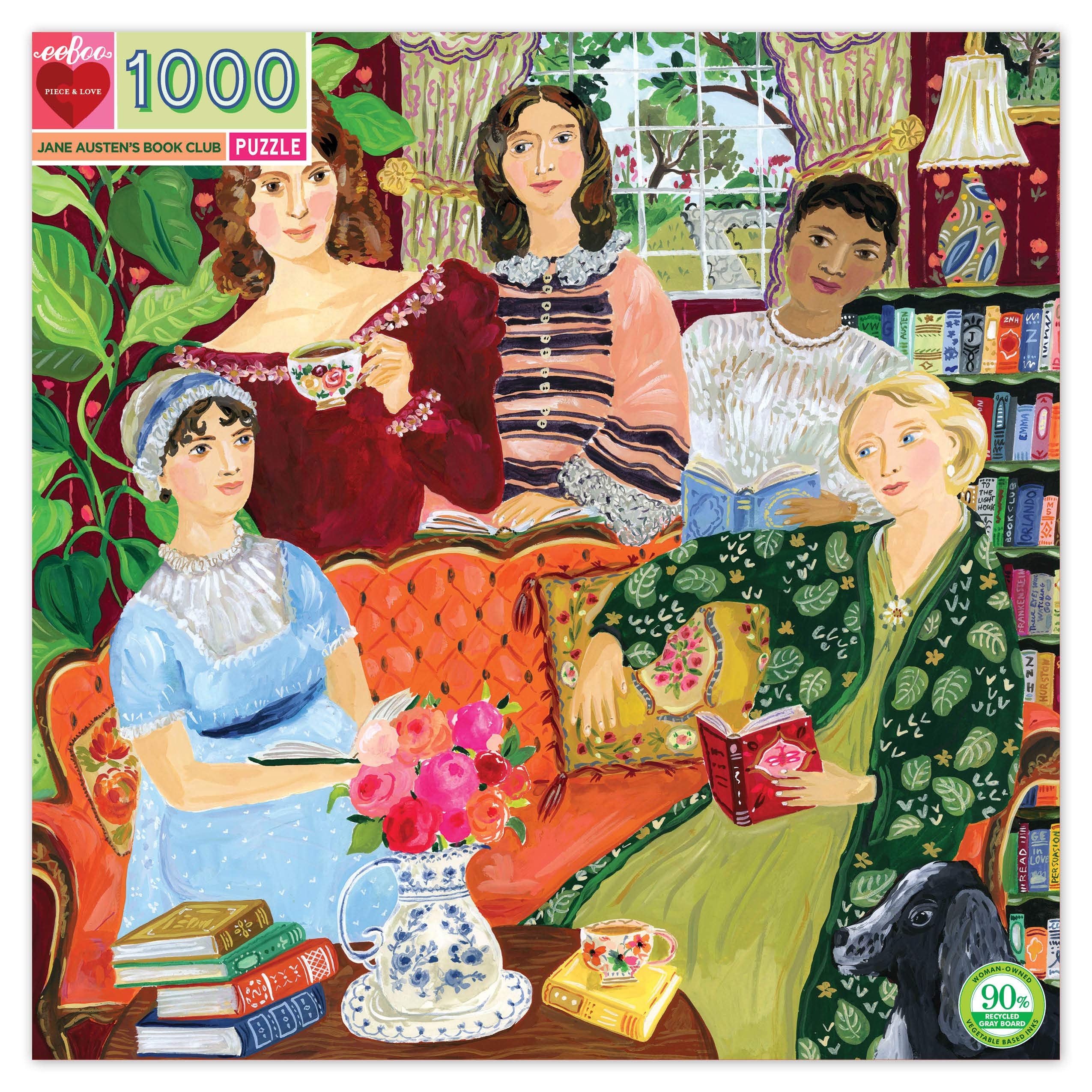 eeBoo Piece and Love Jane Austen's Book Club 1000 piece square adult Jigsaw Puzzle