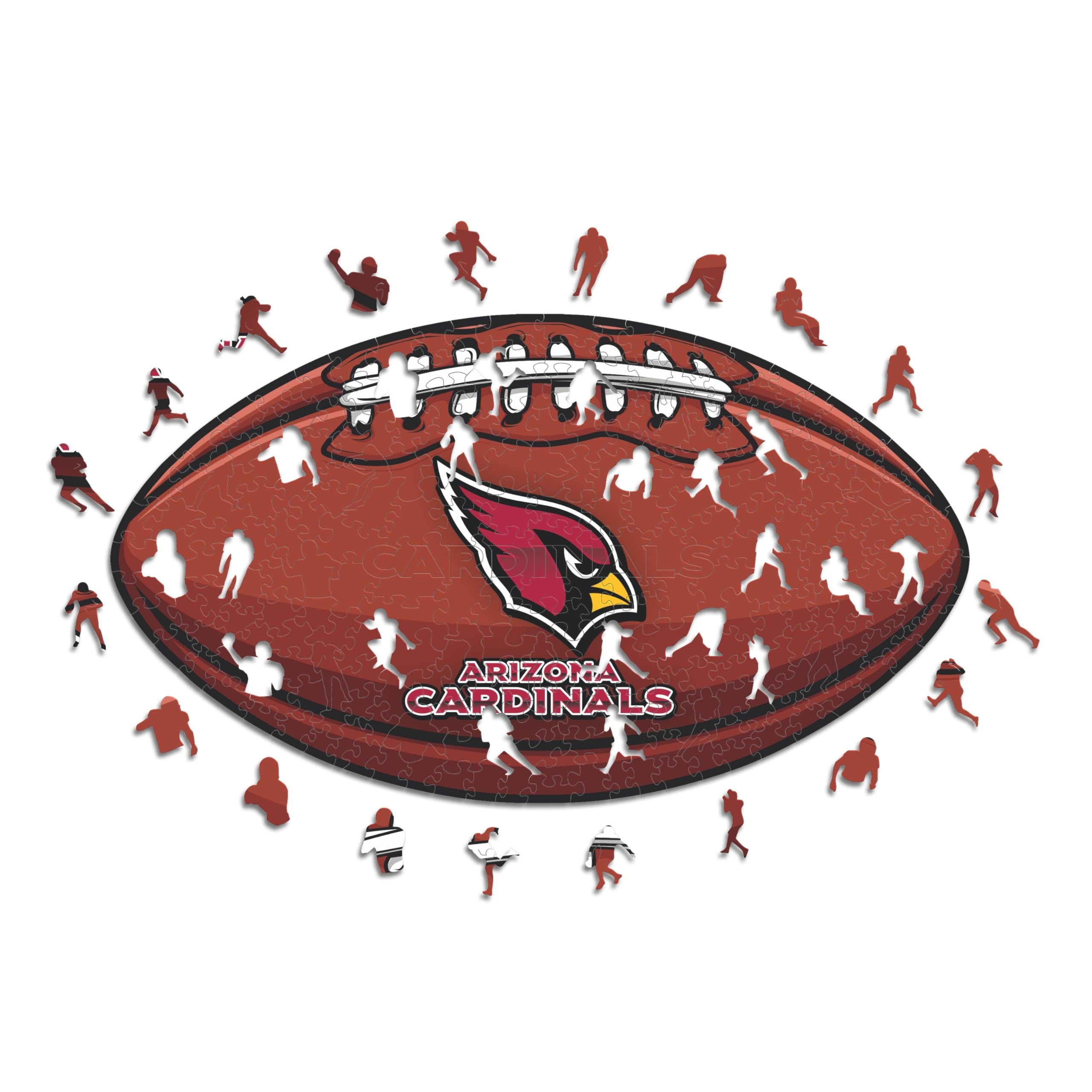 Iconic Puzzles, Arizona Cardinals Crest, 100% eco-sustainable wooden puzzle with official license NFL, size L, 500 pieces
