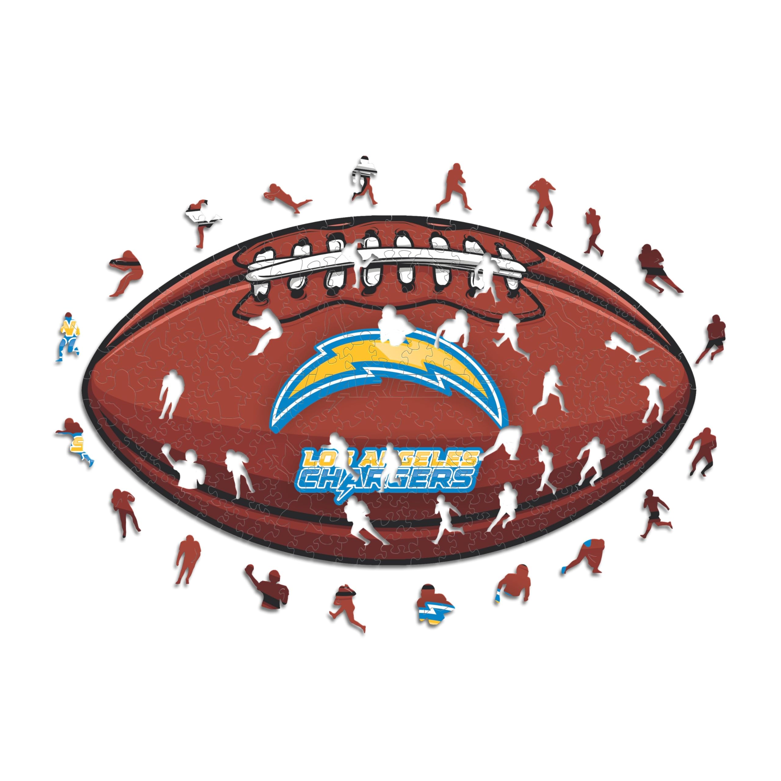 Iconic Puzzles, Los Angeles Chargers Crest, 100% eco-sustainable wooden puzzle with official license NFL, size L, 500 pieces