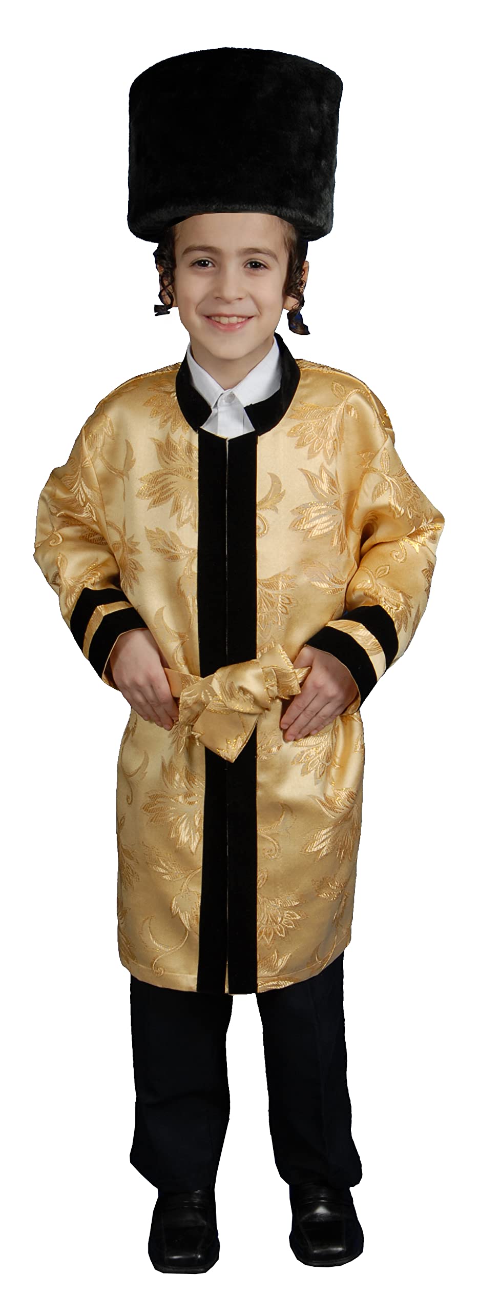Dress Up America Gold Grand Rabbi Coat for Kids - Jewish Bekitcha Set for Boys