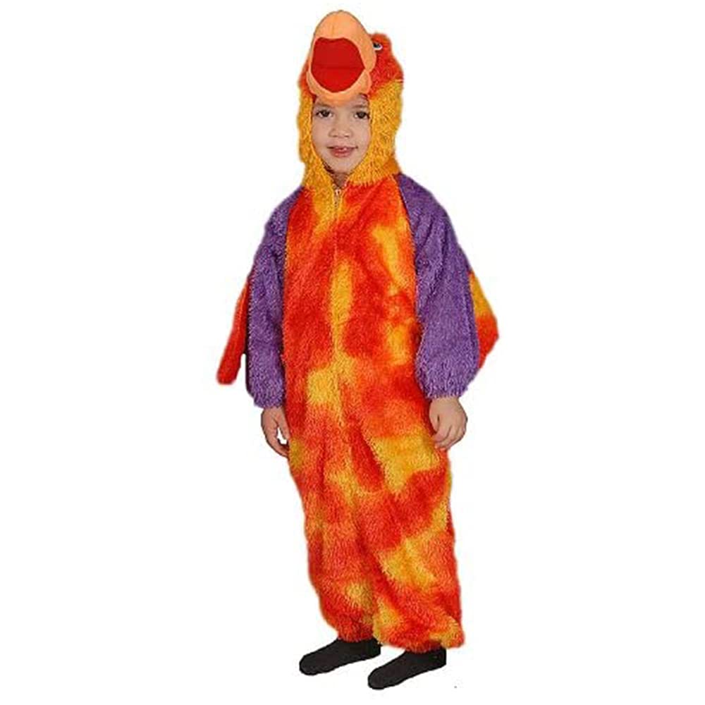 Dress Up America Loud Little Parrot Costume Set - Role Play Orange Parrot Dress Up Set for Kids