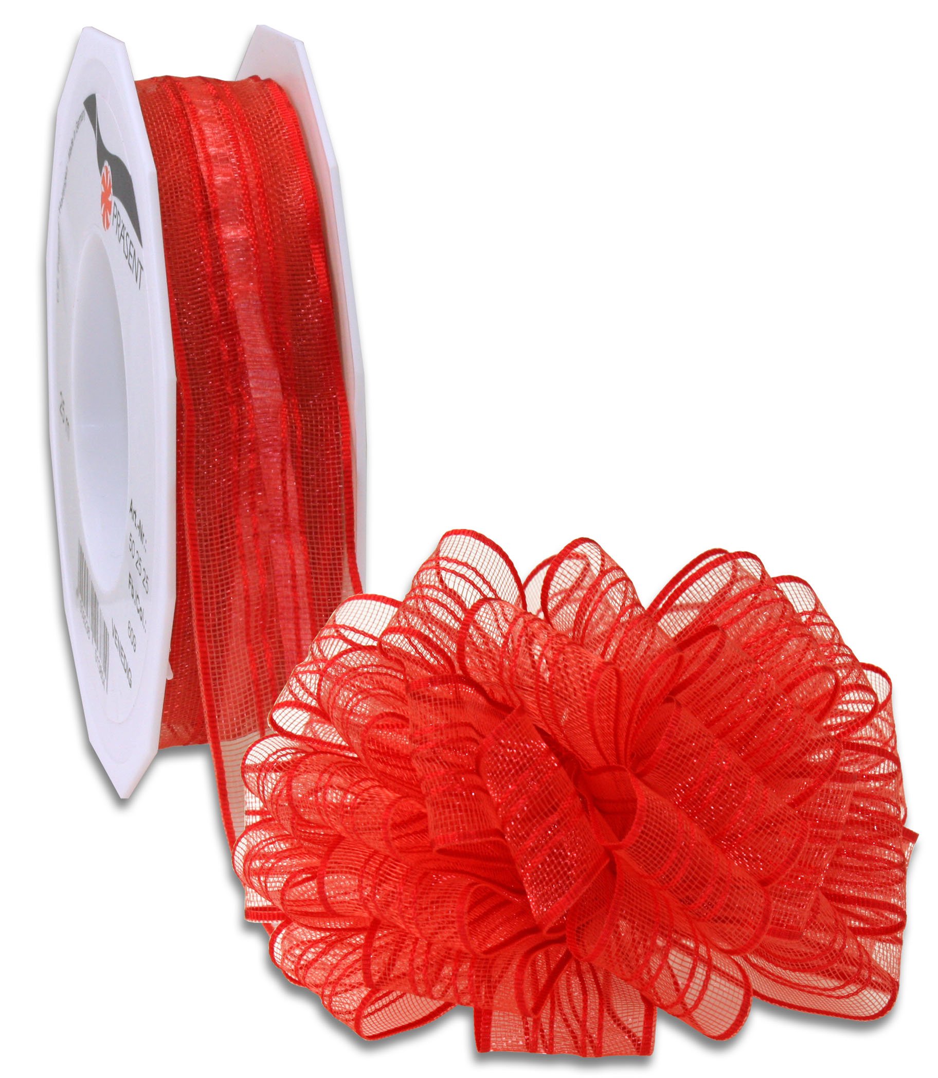 Präsent - Venedig Pull Bow Ribbon Red 25 mm width, 25 m length
