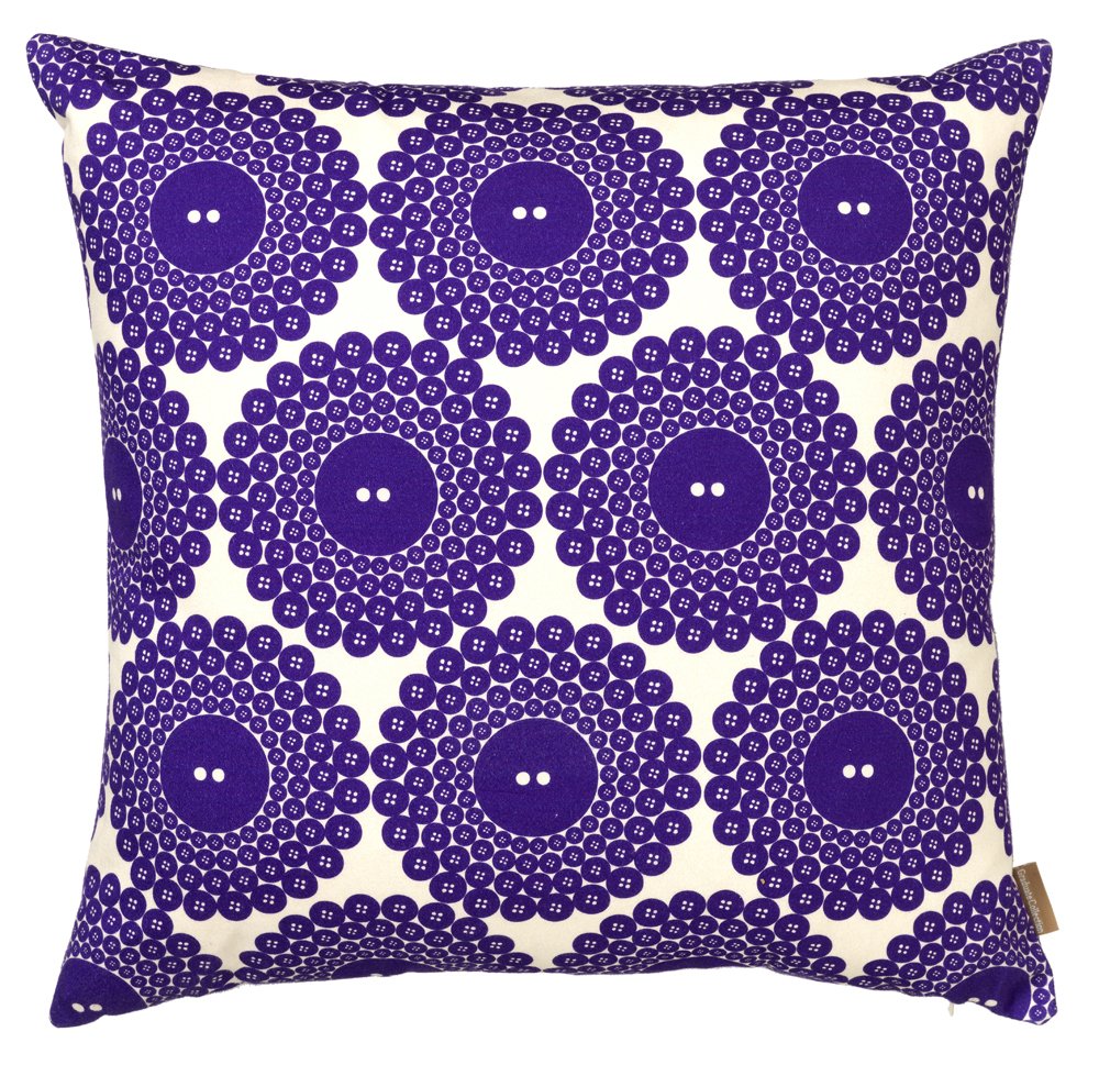 Laura Egbi Button Cushion Repeat, Purple