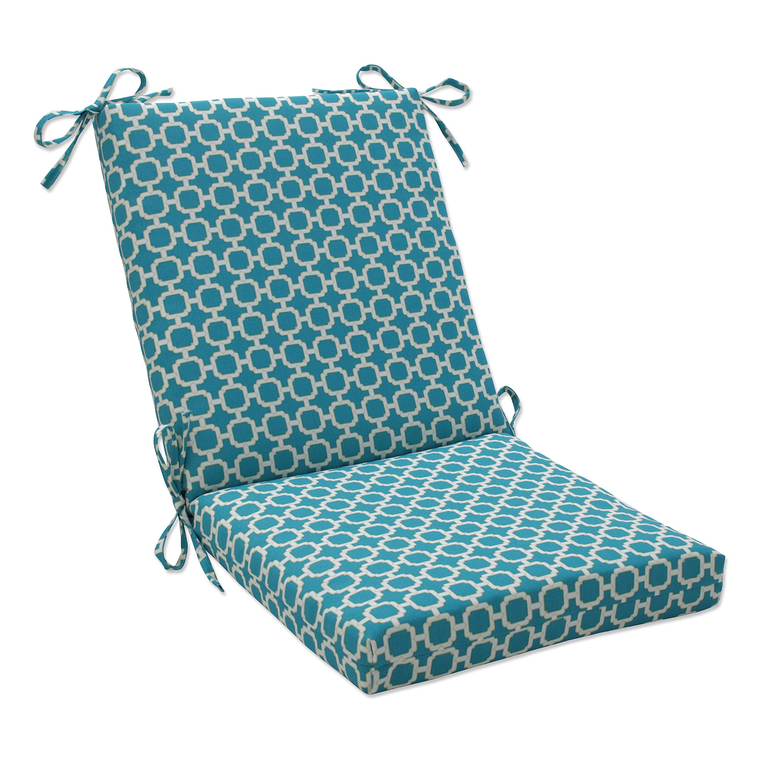 Pillow Perfect Outdoor Hockley Squared Chair Cushion, Teal