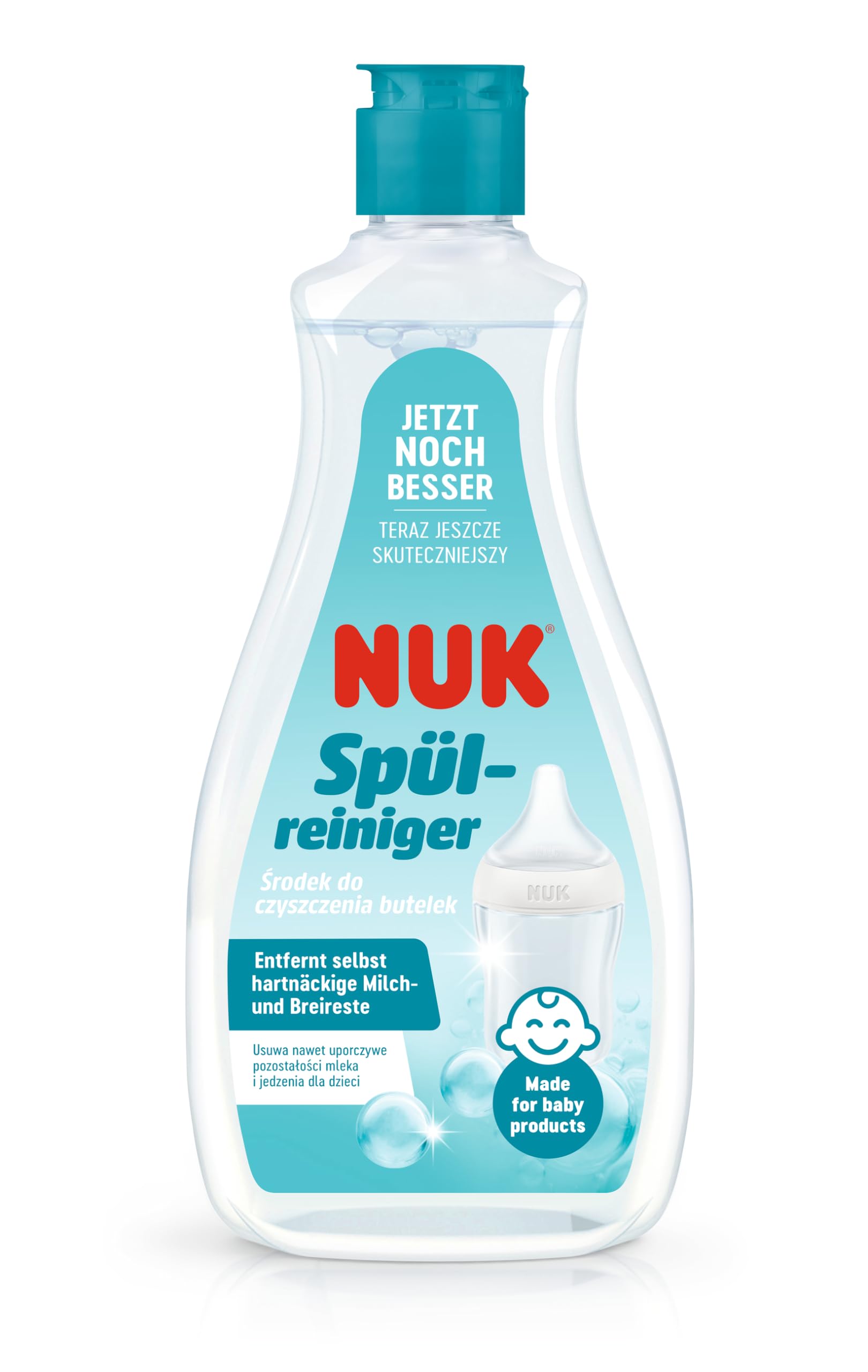 NUK Flushing Cleaner for Baby Bottles, 500 ml, Ideal for Cleaning Baby Bottles, Teats and Accessories, Fragrance-Free Cleaner, pH Neutral, 100% Recyclable Bottle