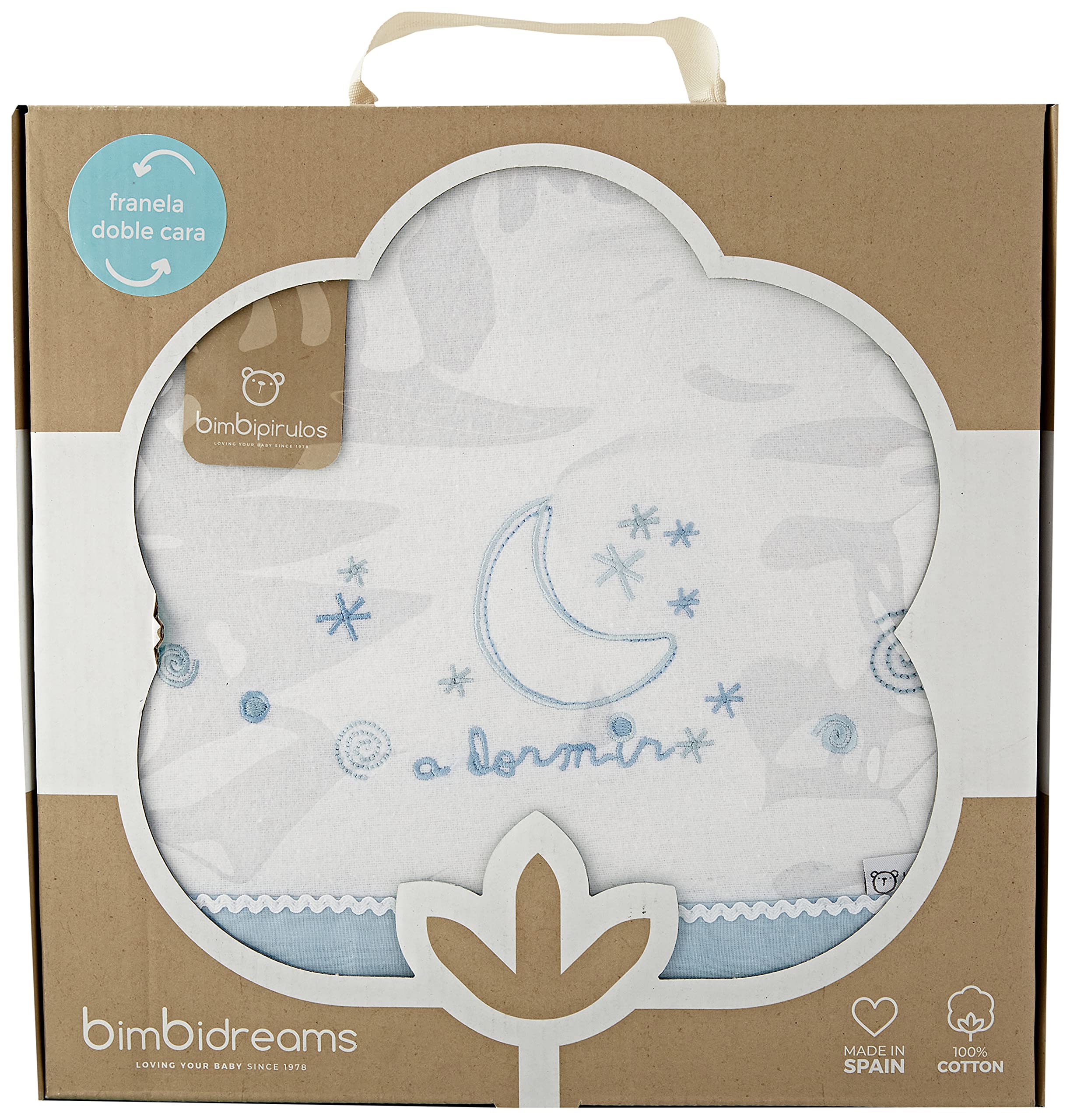 Pirulos A Dormir Flannel and Cotton Mini Sheets, Blue