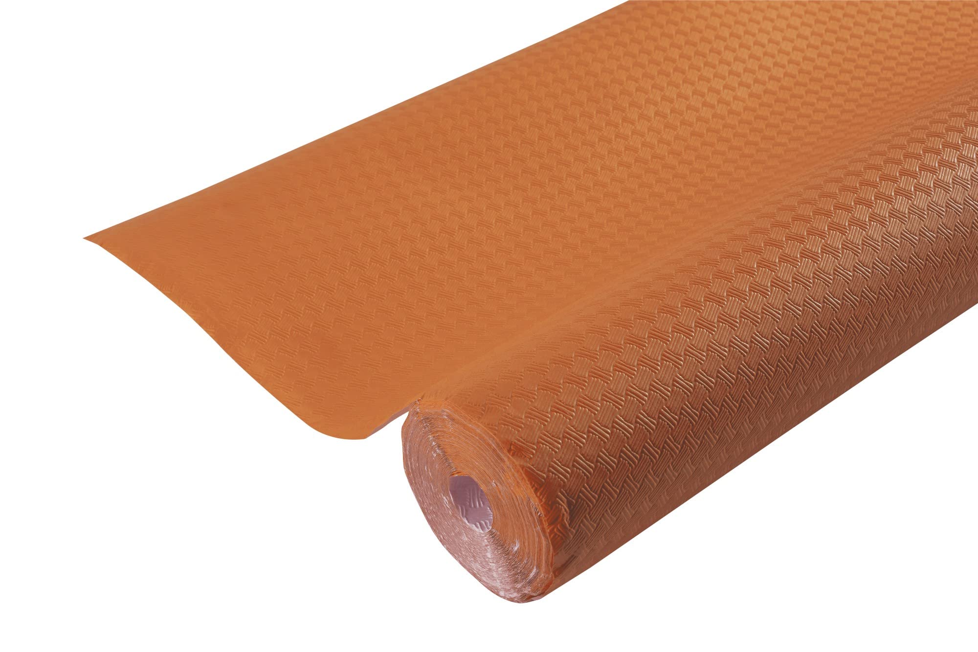 Disposable embossed paper tablecloth - Unique, aesthetic and deep embossing - Roll 6 M long and 1.18 M wide - Made in France - Tangerine