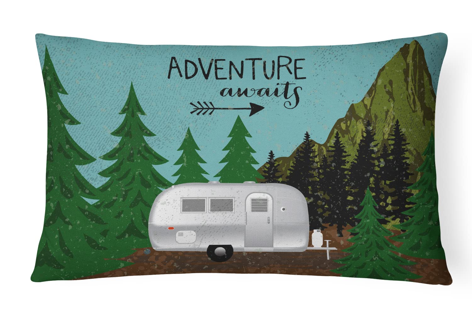 Caroline's Treasures VHA3022PW1216 Airstream Camper Adventure Awaits Canvas Fabric Decorative Pillow, Multicolor, 12Hx16W