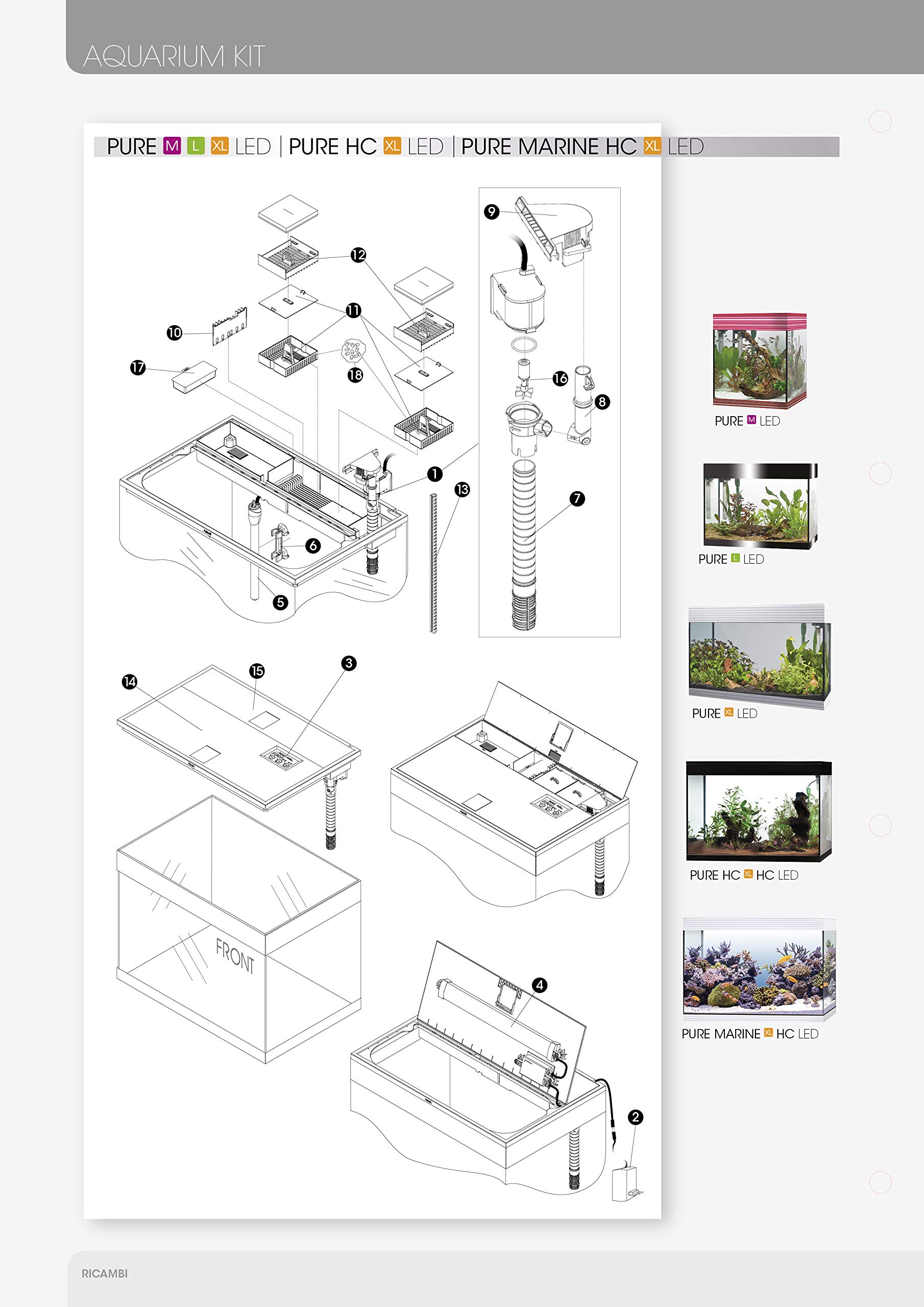 Askoll AB350069 Cover lighting and cover filters black PURE L LED