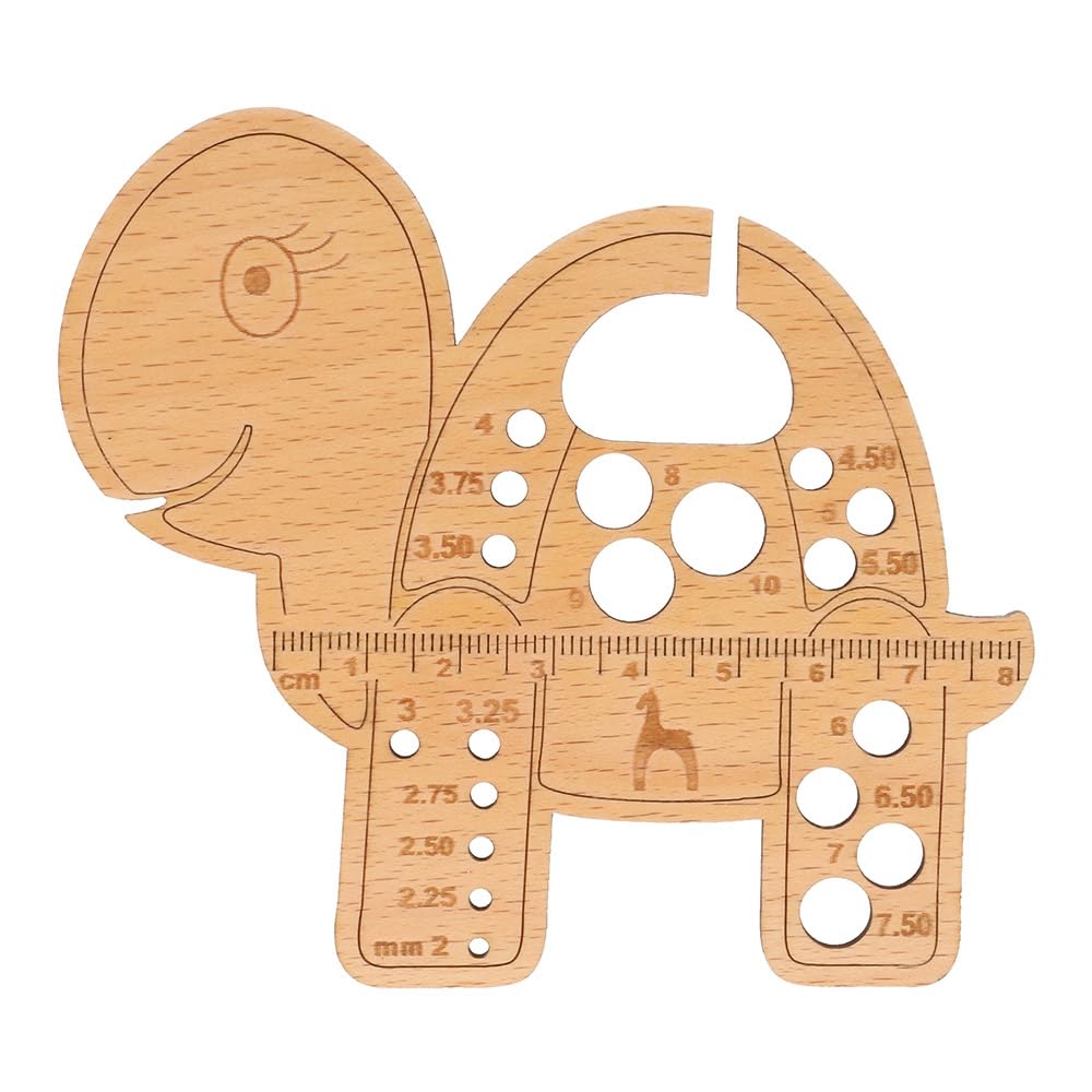 Pony Yarn Bobbin and Needle Gauge Wooden Tool - 1pc