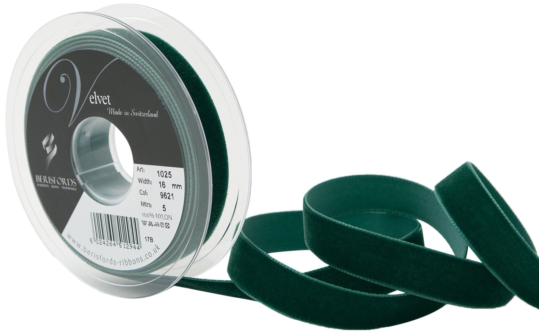 Berisfords Velvet Ribbon, Bottle, 102 x 21 x 102 cm