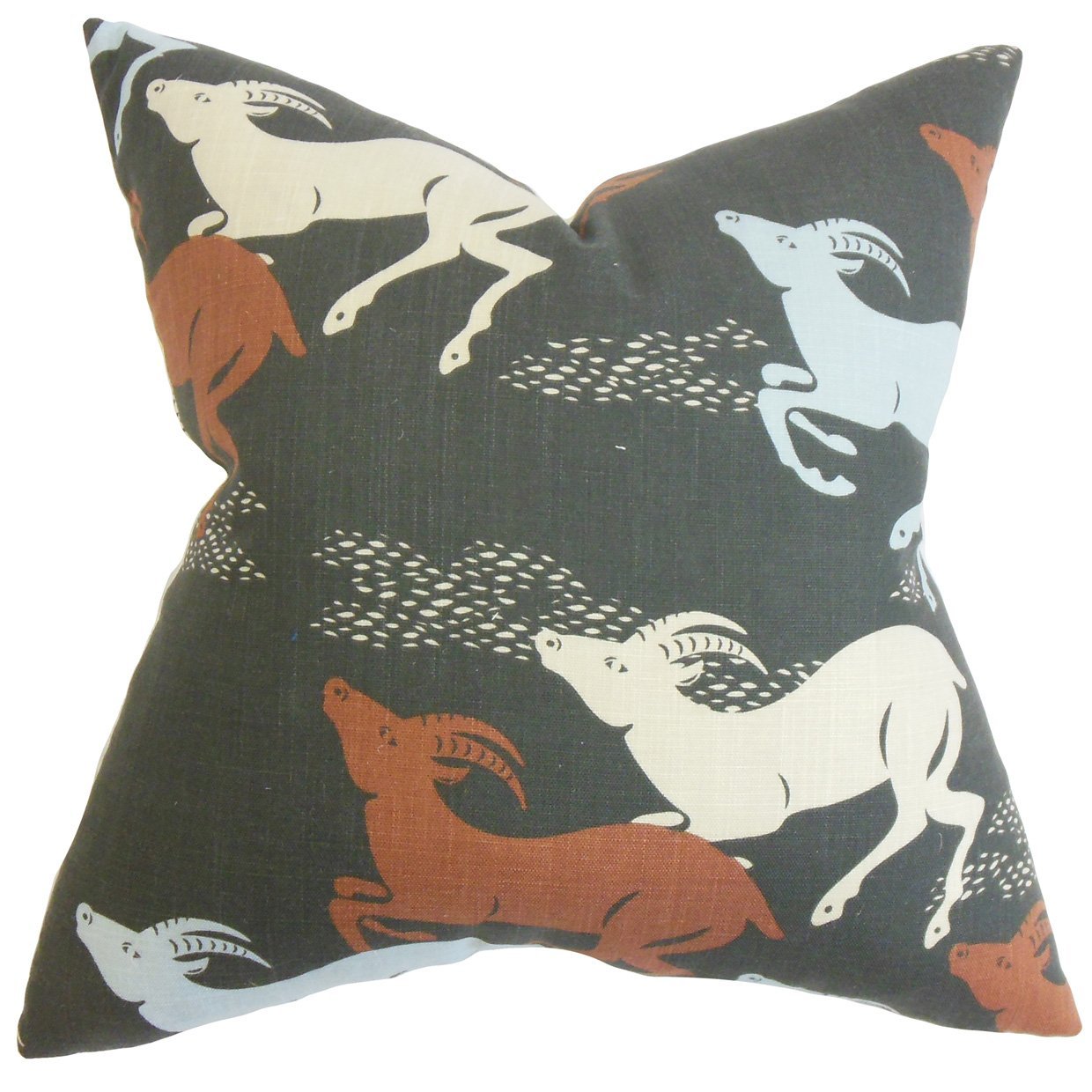 The Pillow Collection Naenia Animal Print Cushion Cover, Cotton, Black, 23645 x 23645 x 8272 cm