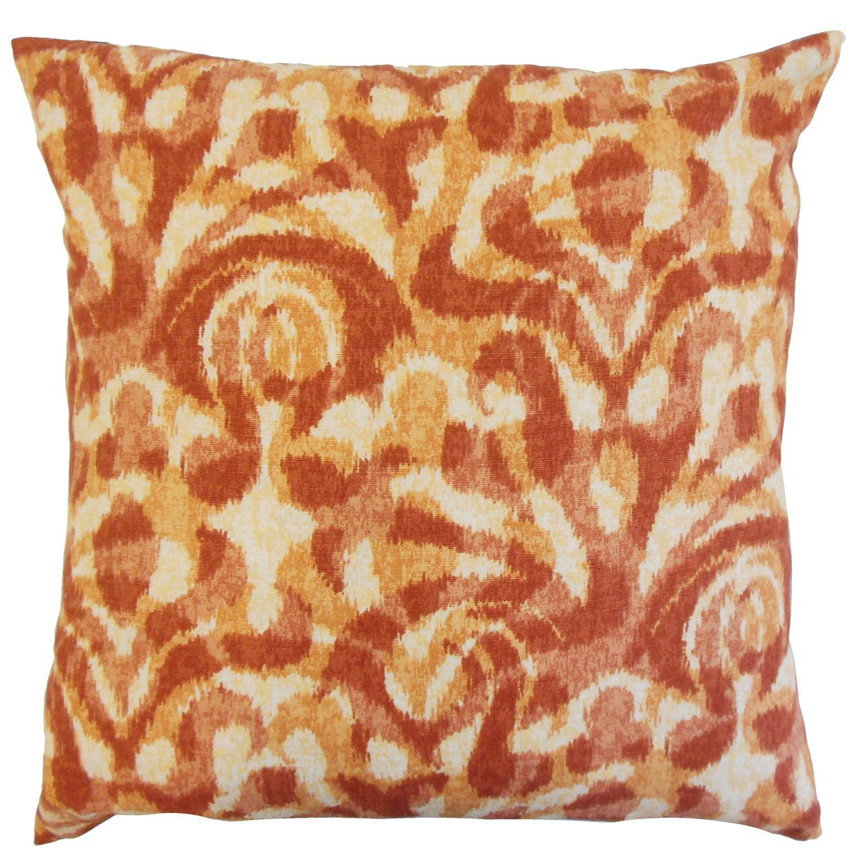 The Pillow Collection Coretta Ikat Cushion Cover, Cotton, Orange, 31665 x 31665 x 11079 cm
