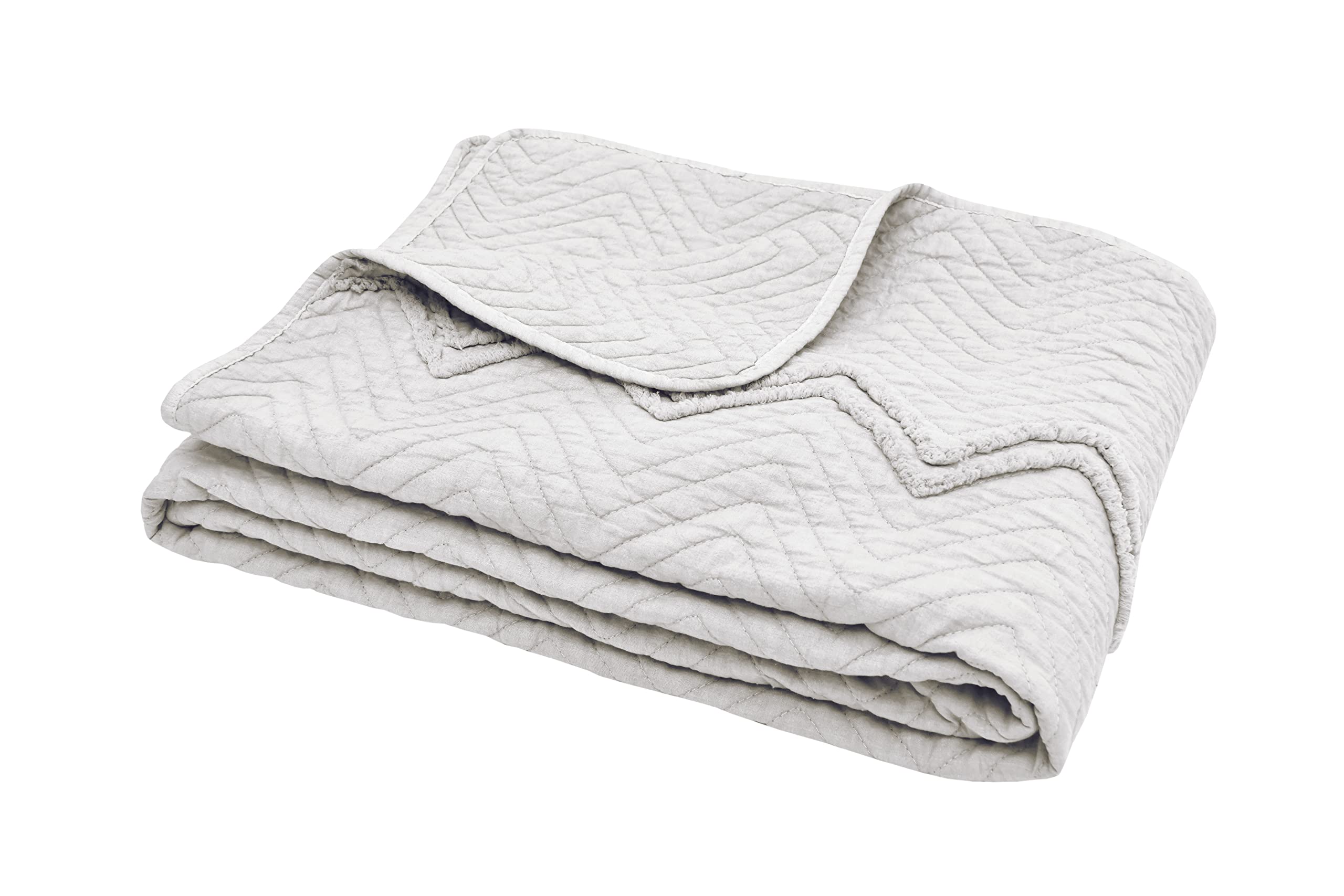 Sleepdown Zig Zag Tufted Throw Over Sofa Bed Super Soft Warm Cosy Luxury Blanket Bed - Natural - 200cm x 150cm,5056242894285