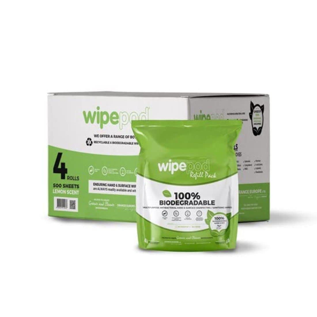 Wipepod REFILL HYGIENE WIPES GREEN - 600 SHEETS