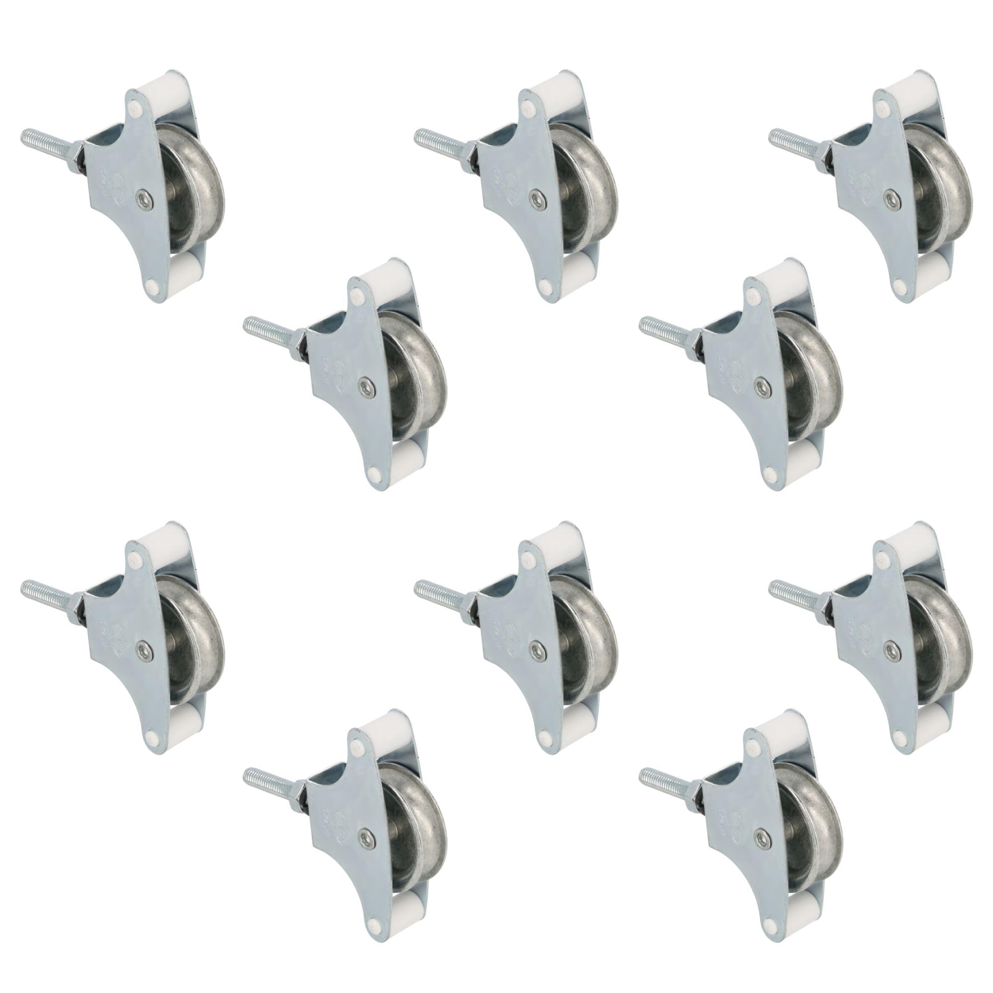 Amig - Pack of 20 Clothesline Pulleys | Steel | 39mm Metal Sheave | Includes Fixing Screw and Guides | Secure Clothesline Pulley | Outdoor Clothesline Pulley