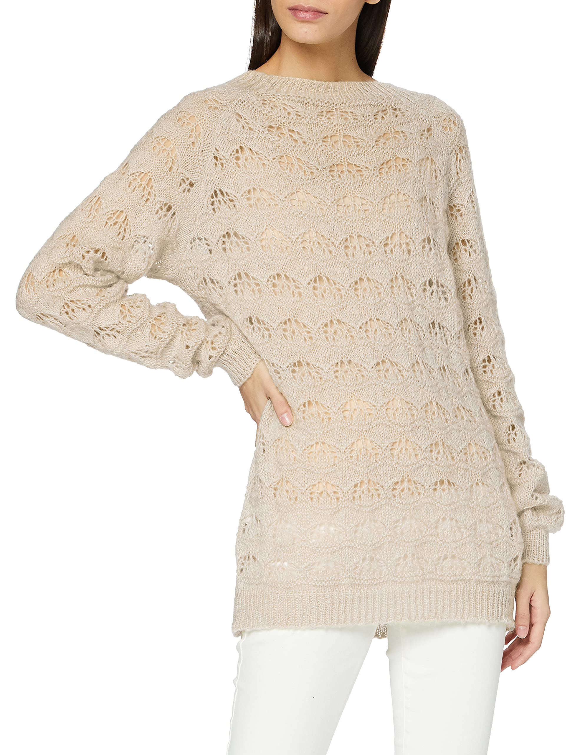 SPARKZ COPENHAGEN Women's TALLI Pattern Knit Jumper, Pink (Pale Blush), 12 (Size: L)