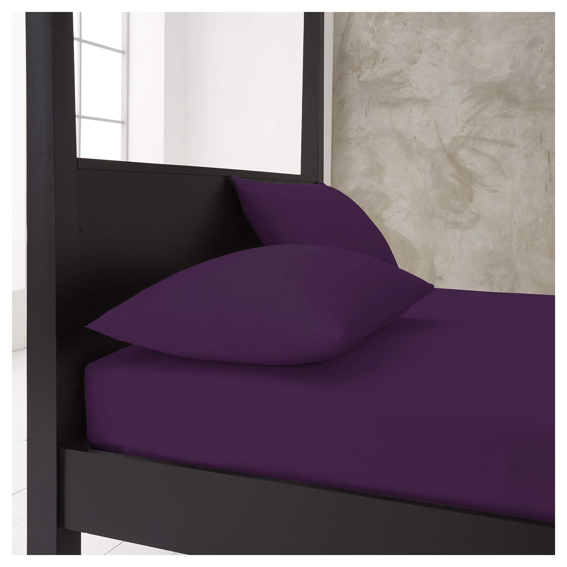 Gaveno Cavailia Super Soft Plain Dyed Diamond Housewife Pillow Cases [ 48 x 74 Cm - Berry ]