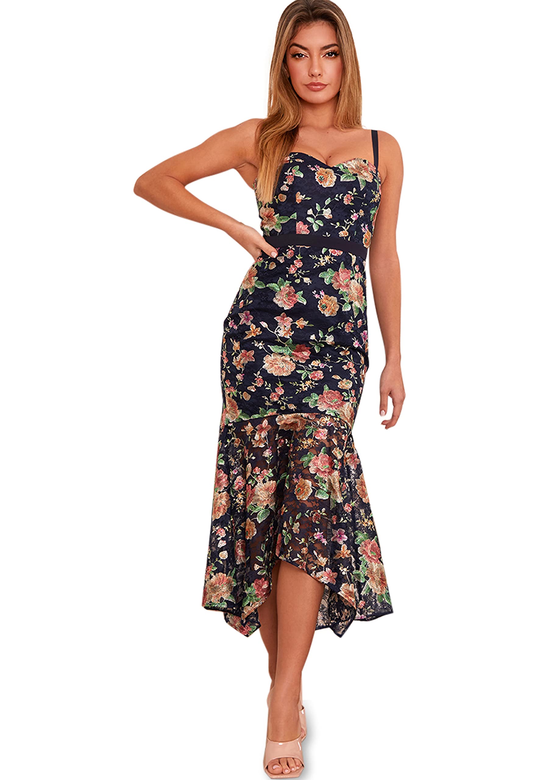 Chi Chi London Women's Chi Larnia Dress Cocktail, Navy, 6