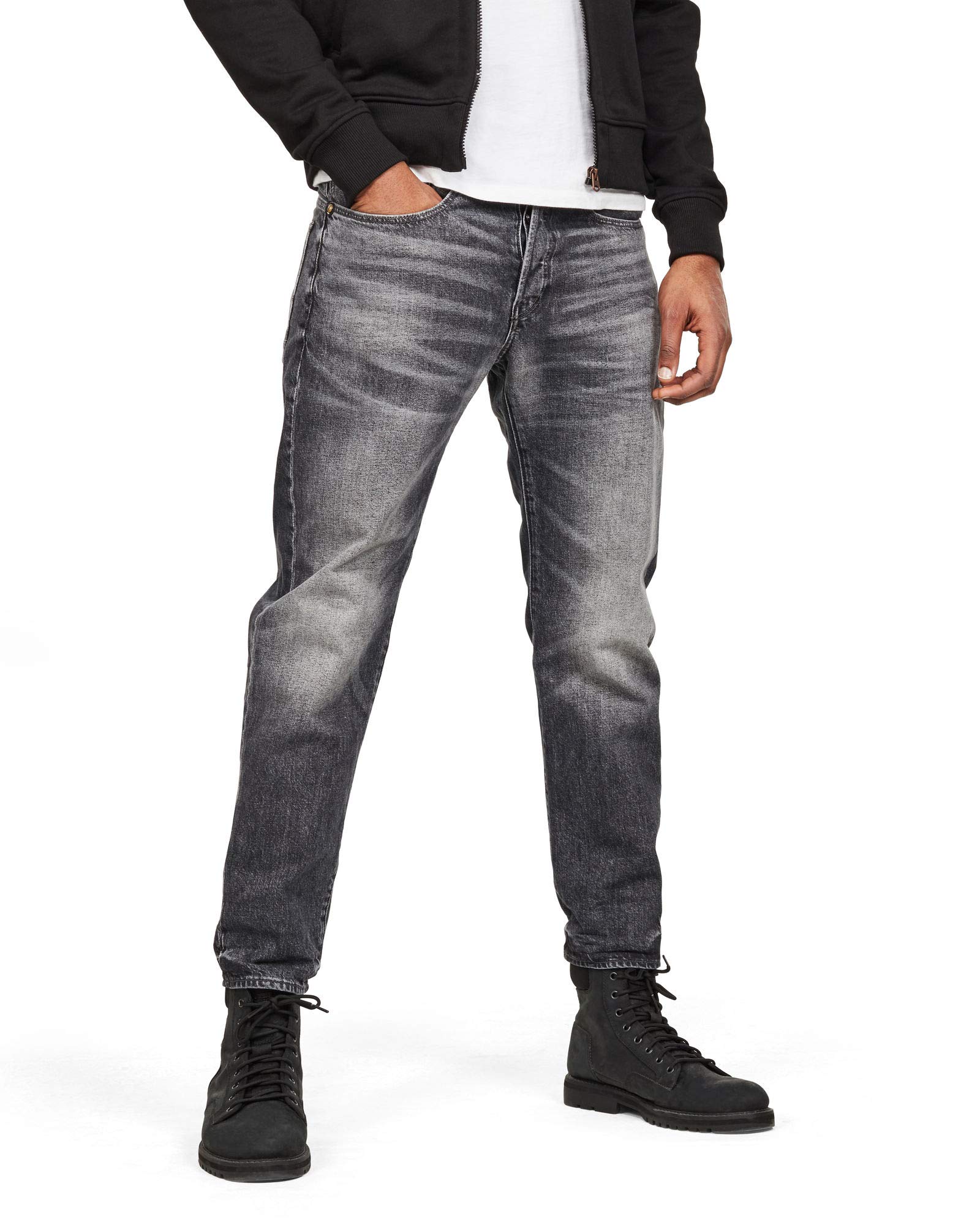 G-Star Men's 5650 3D Relaxed Tapered Jeans, Black (faded basalt D15388-C049-B155), 27W / 30L