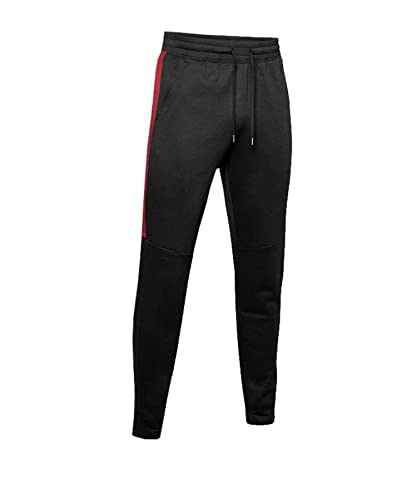 Under Armour Men Athlete Recovery Fleece Pant Trousers - Black//Metallic Silver (001), Large
