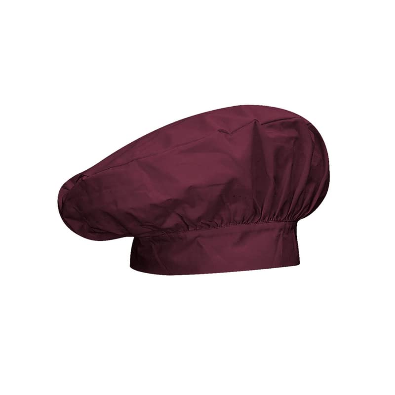 MISEMIYA - Hat Frances Kitchen Cook Chef Hat Mushroom Shape Ref.918, Burgundy, One Size