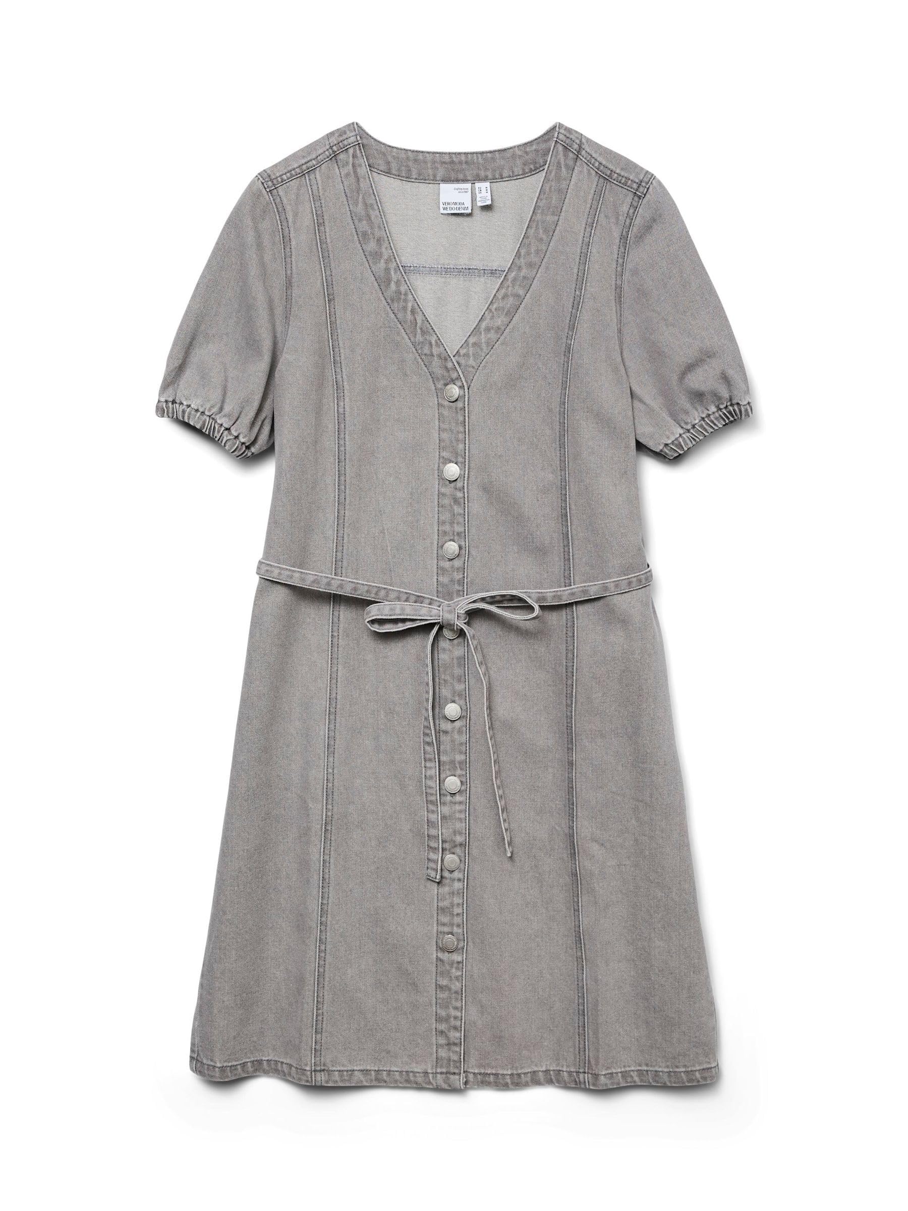 VERO Moda Female Denim Dress VMJANET Short Dress, Light Grey Denim, S