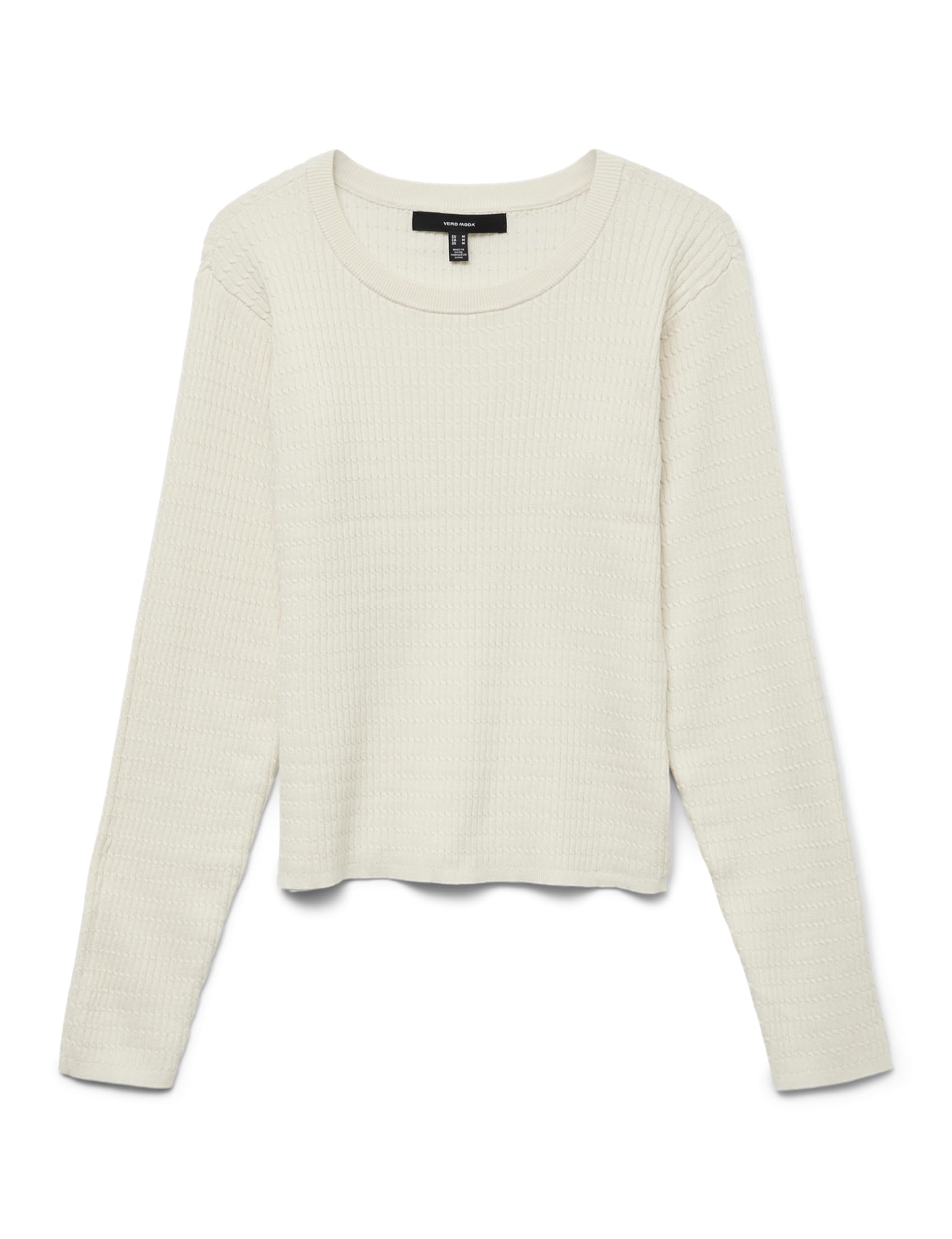 VERO MODA Women's Vmsilje LS O-Neck Cable Pullover Noos, Birch, M