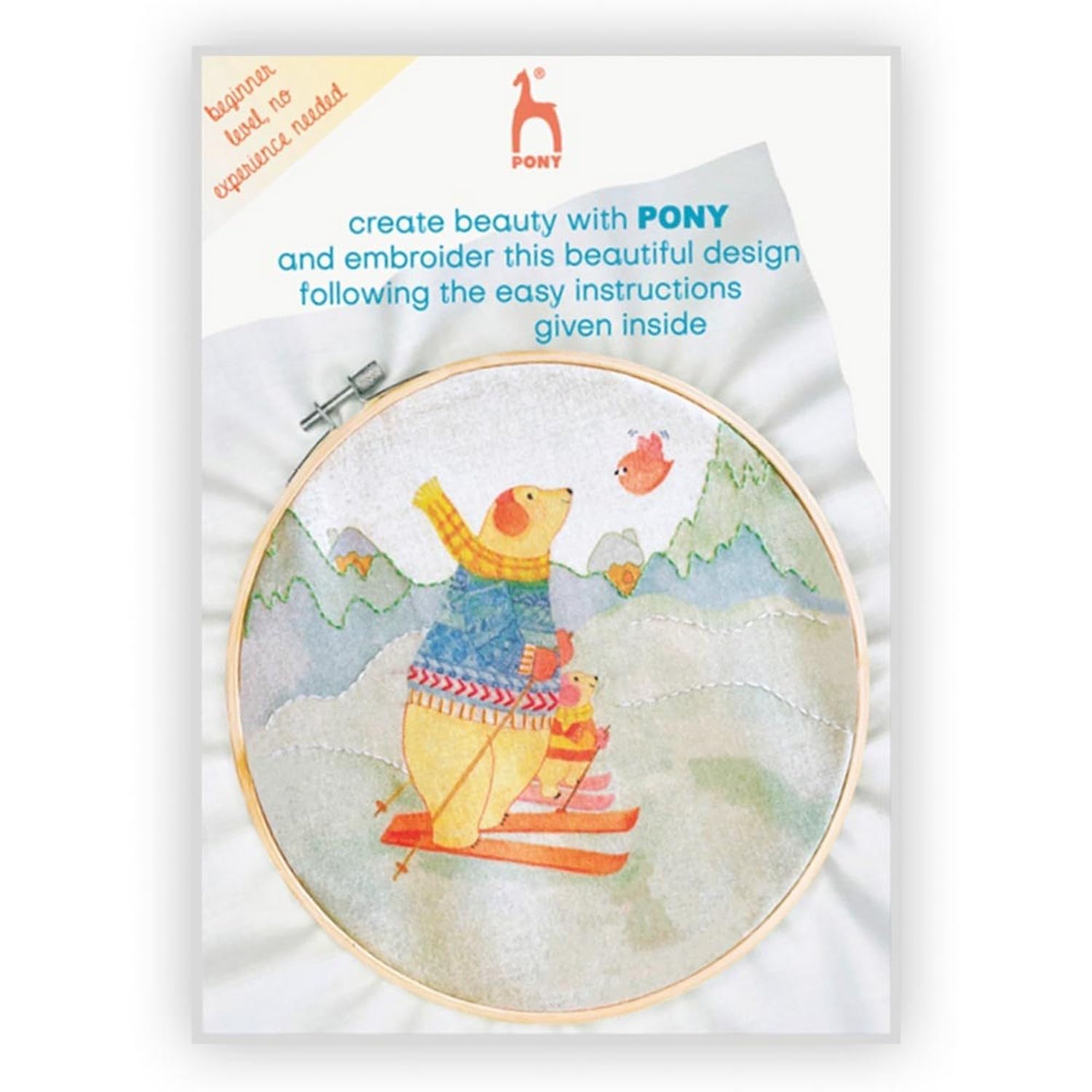 Pony Easy Stitch Embroidery Kit - Pedro and Friends, 1 Piece