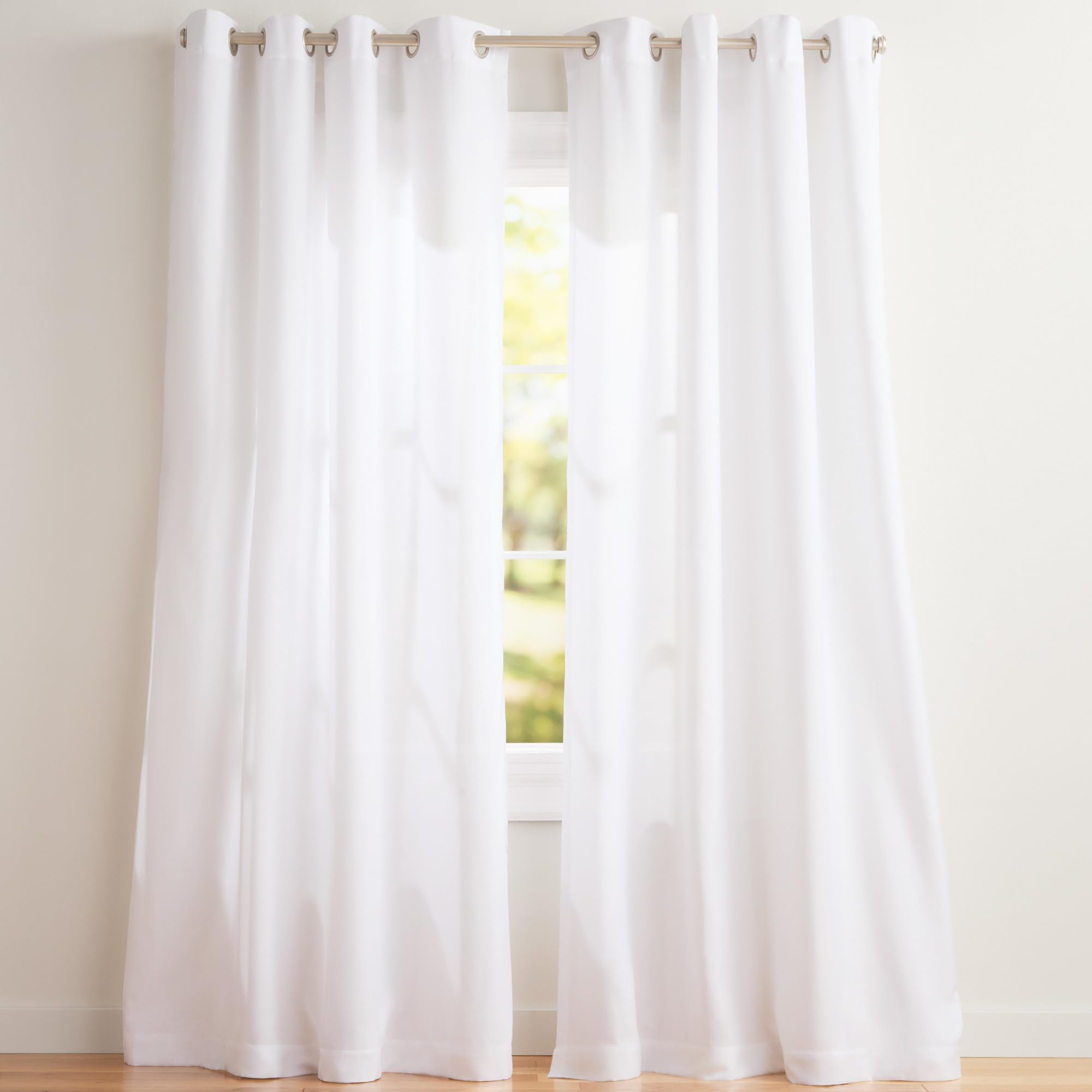 Exclusive Home Curtains Loha Linen Window Curtain Panel, Polyester, Winter White, 108" Length