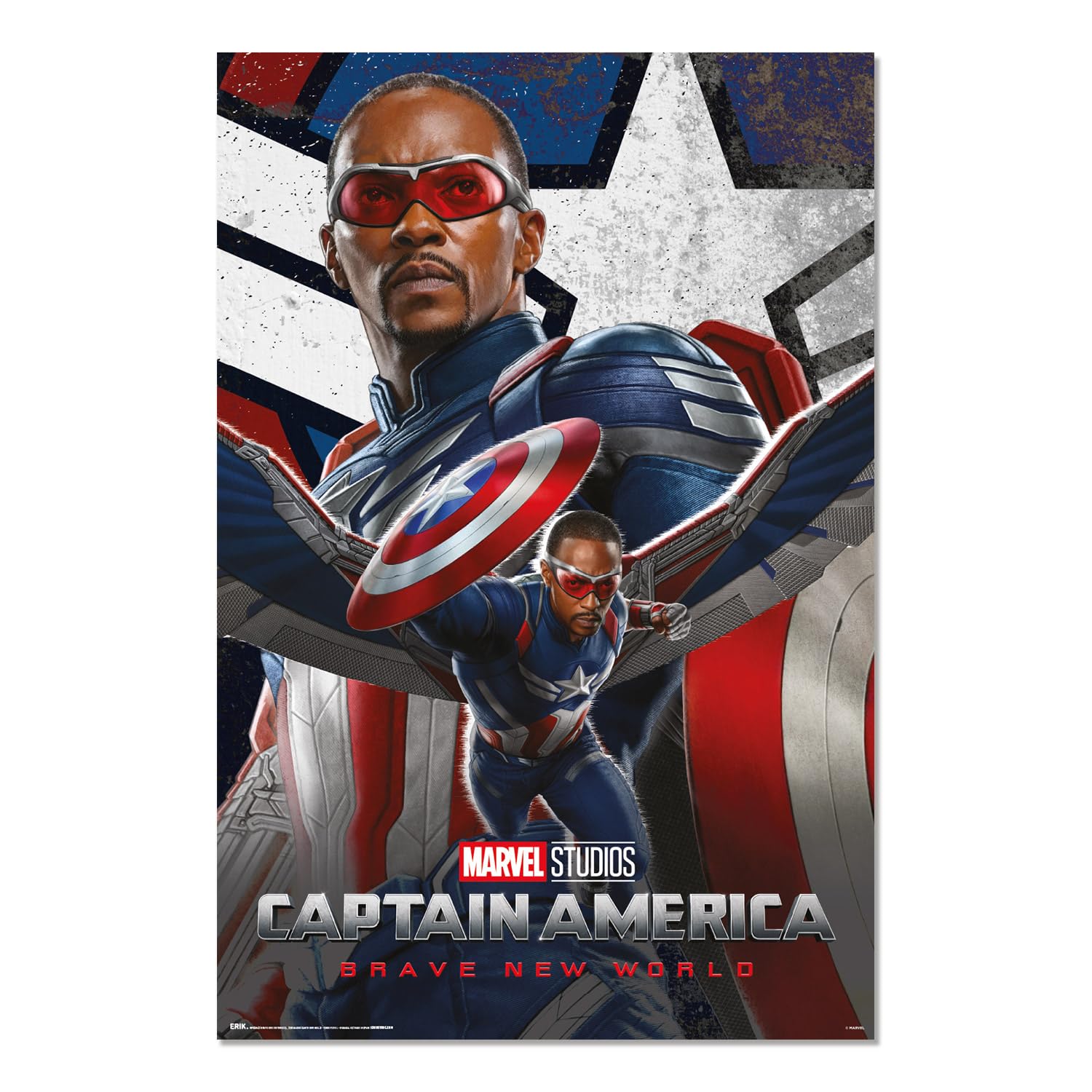 Grupo Erik Poster Marvel Captain America Brave New World - 36 x 24 inches / 91.5 x 61 cm - Shipped Rolled Up - Cool Posters, Art Poster, Wall Posters & Prints