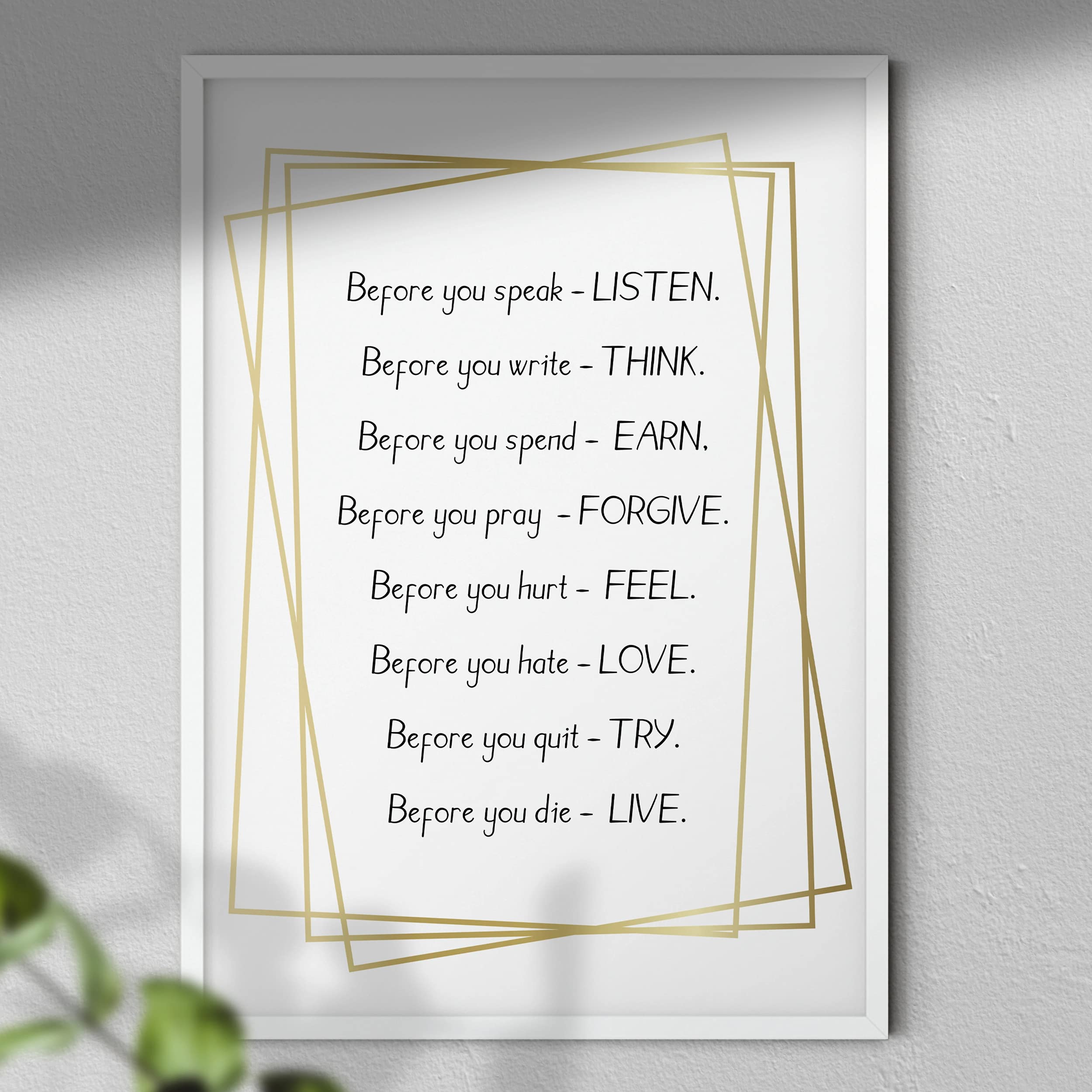 Hygge Creations Typography Print, 230gsm Matt, Smooth Fine Art Paper, White, A4 Print Only A4