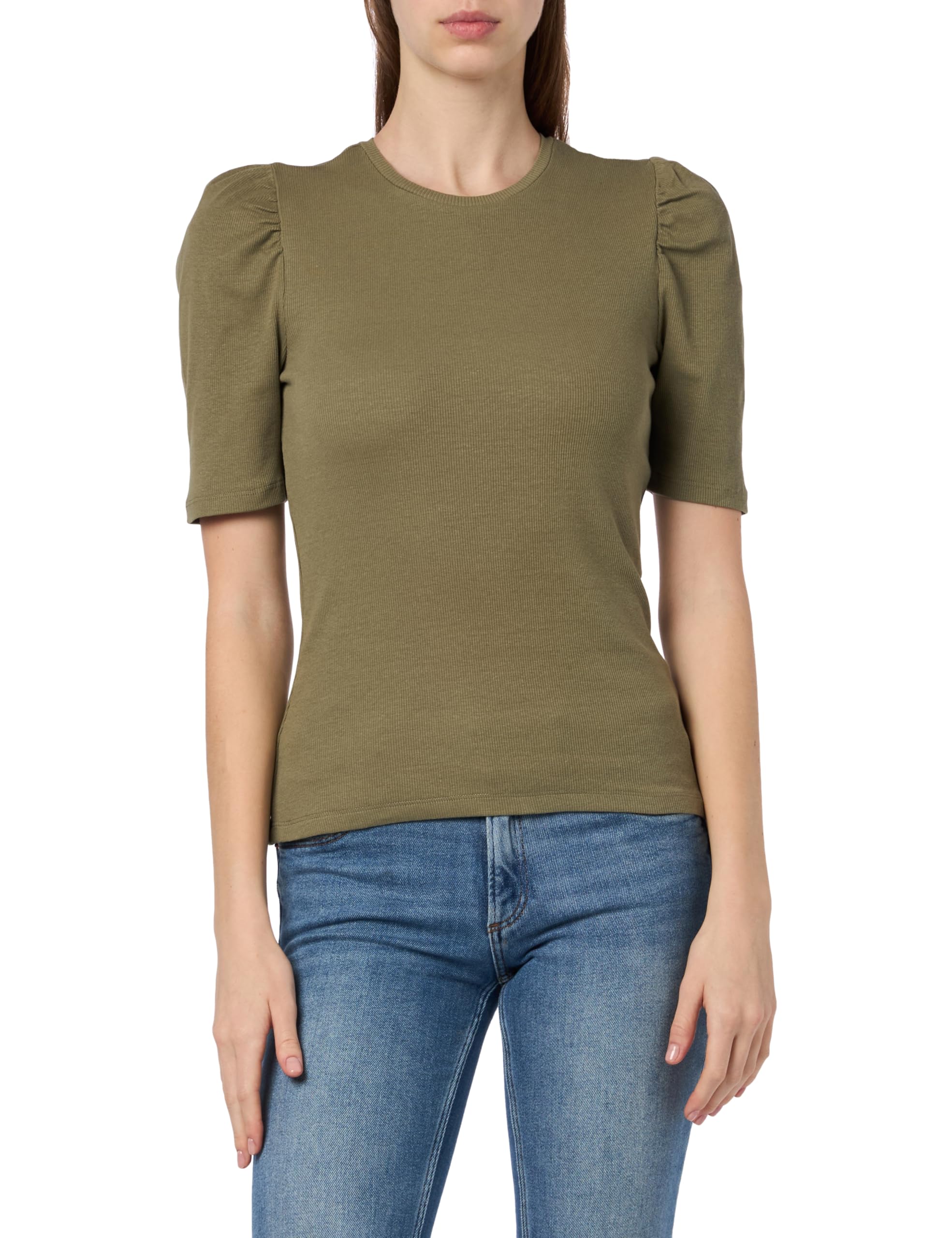 PIECES Women's Pcjanna SS O-Neck Top MM T-Shirt, Deep Lichen Green, M